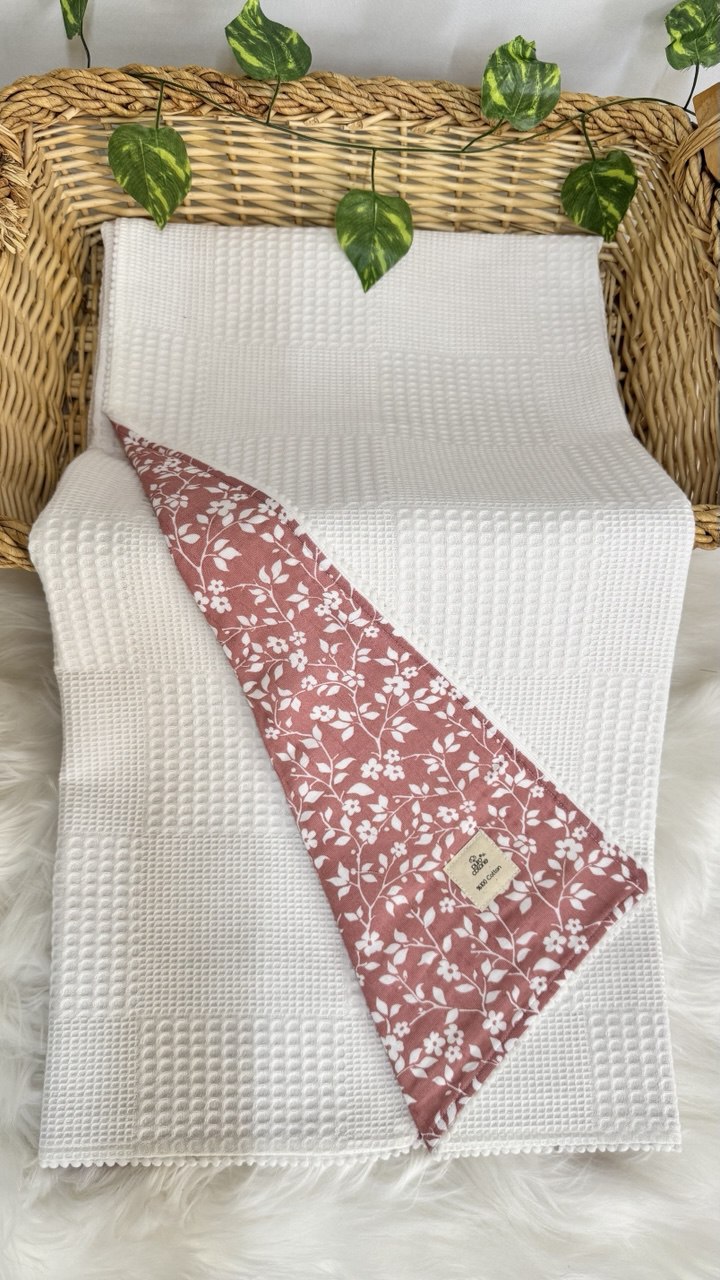 ÇİFT TARAFLI MÜSLİN PİKE-ÇİÇEK DESEN