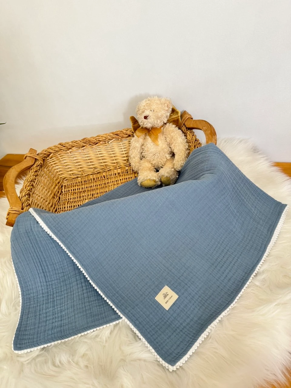 4 KAT MÜSLİN BATTANİYE-MAVİ