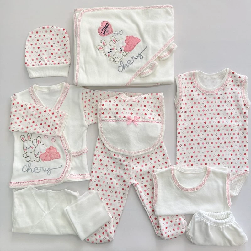 10'LU HASTANE ÇIKIŞ SETİ-PEMBE TAVŞANLAR