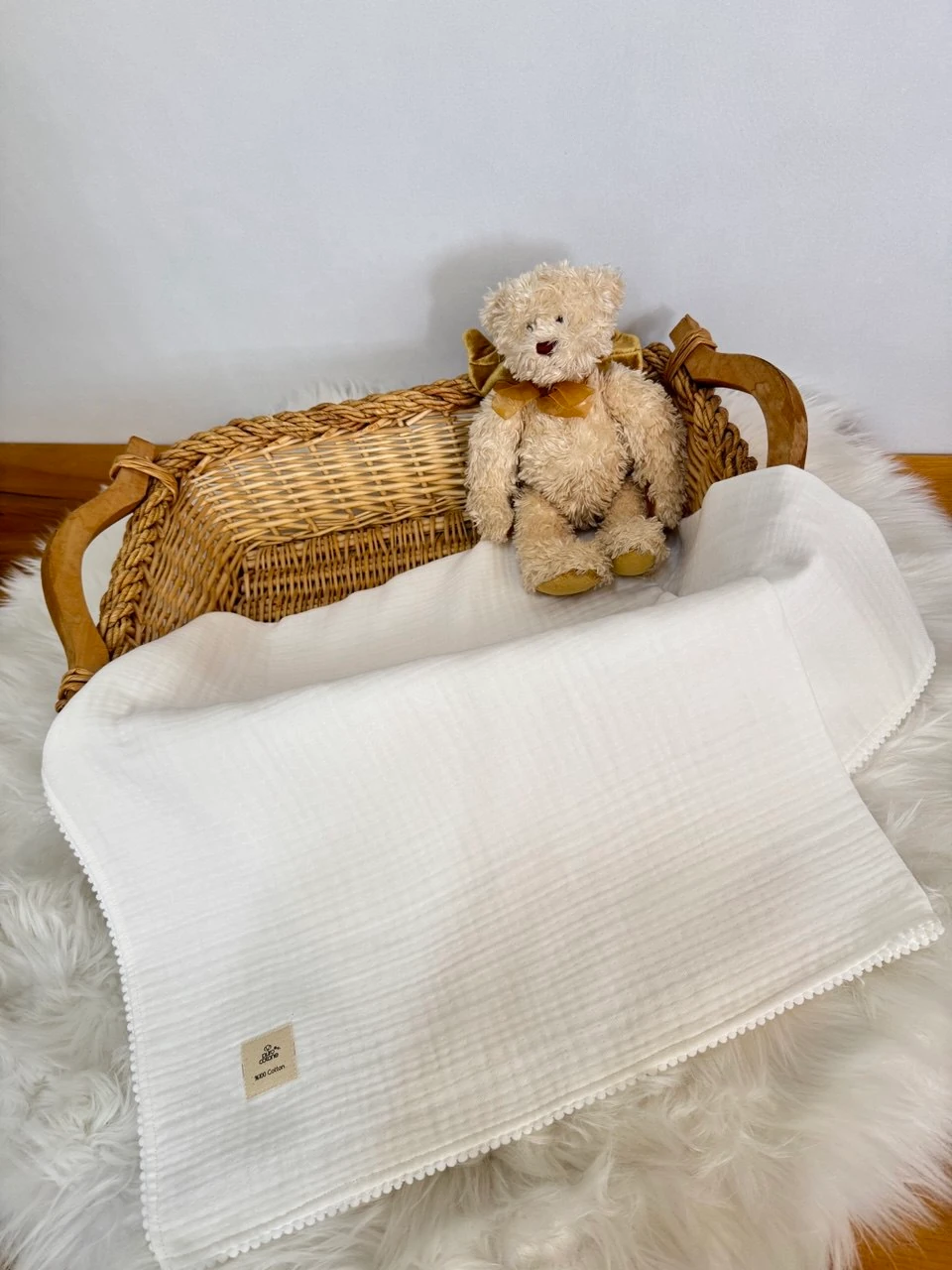 4 KAT MÜSLİN BEBEK BATTANİYESİ-KIRIK BEYAZ