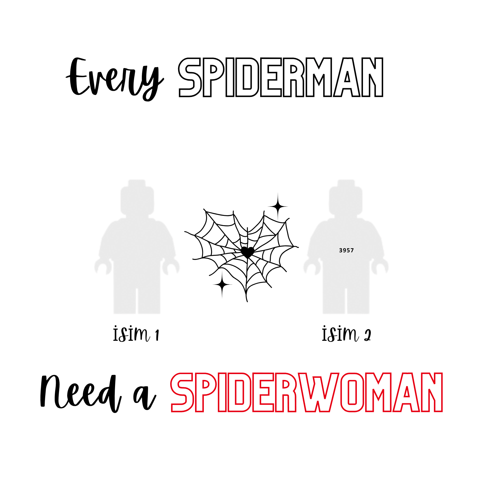 Kendi Tablonu Oluştur "Every Spiderman needs a Spiderwoman"