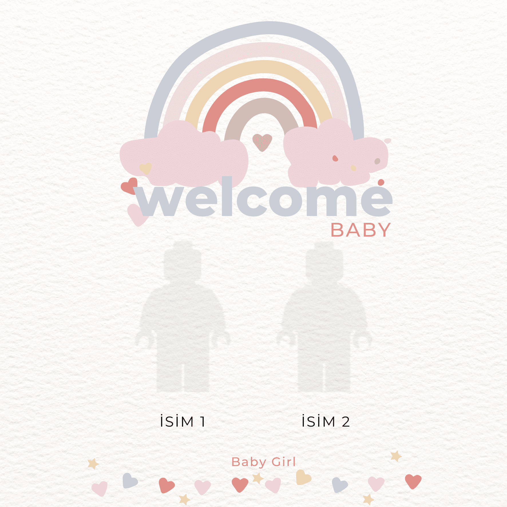 Kendi Tablonu Oluştur "Welcome Baby" (Kişiselleştirilebilir Ürün)