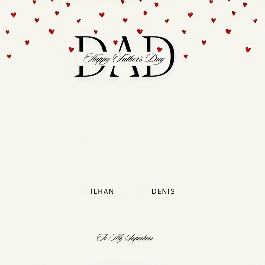 Kendi Tablonu Oluştur "Happy Father's Day Dad" with hearts