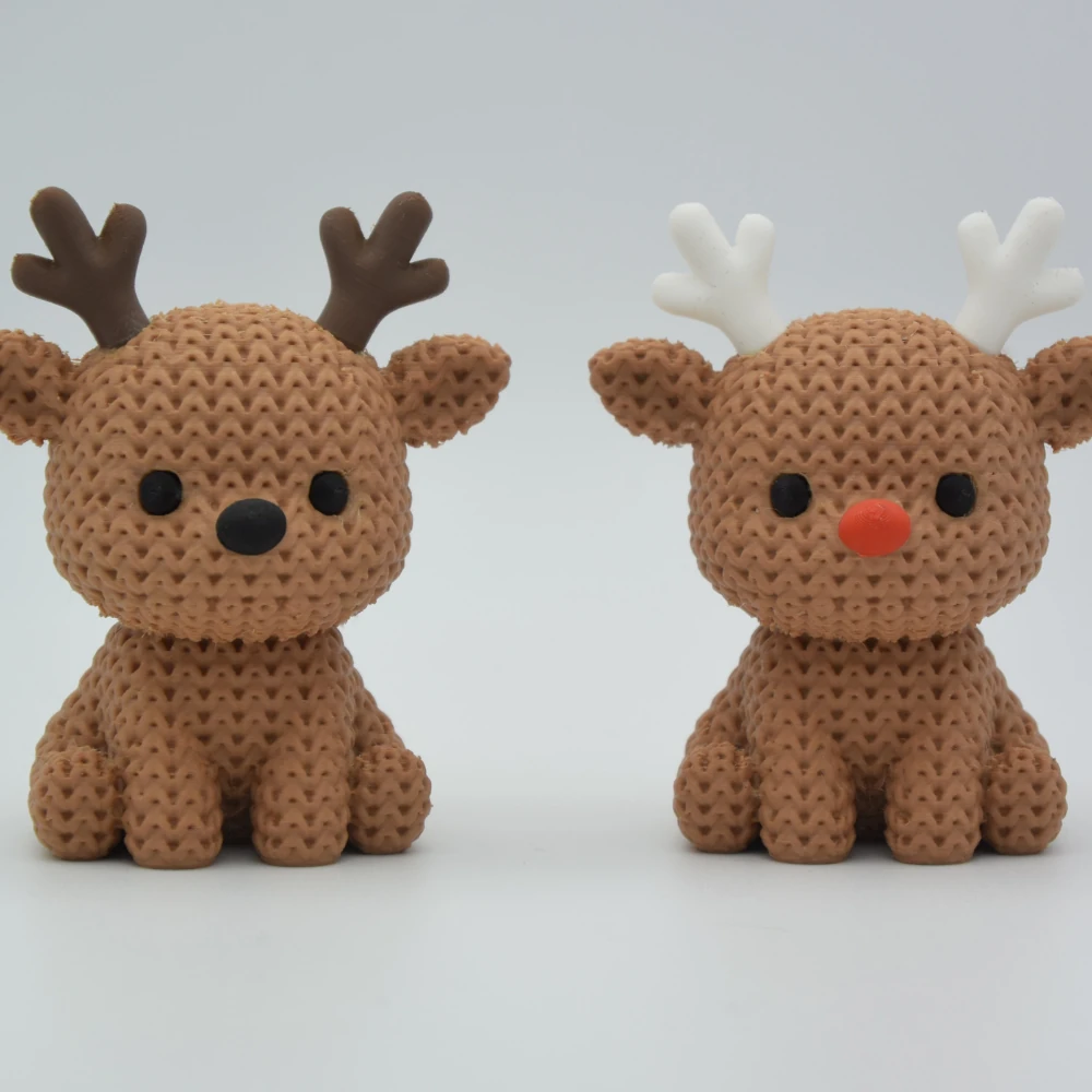 Örgülü / Kazak Dokulu Noel Geyiği 2li set