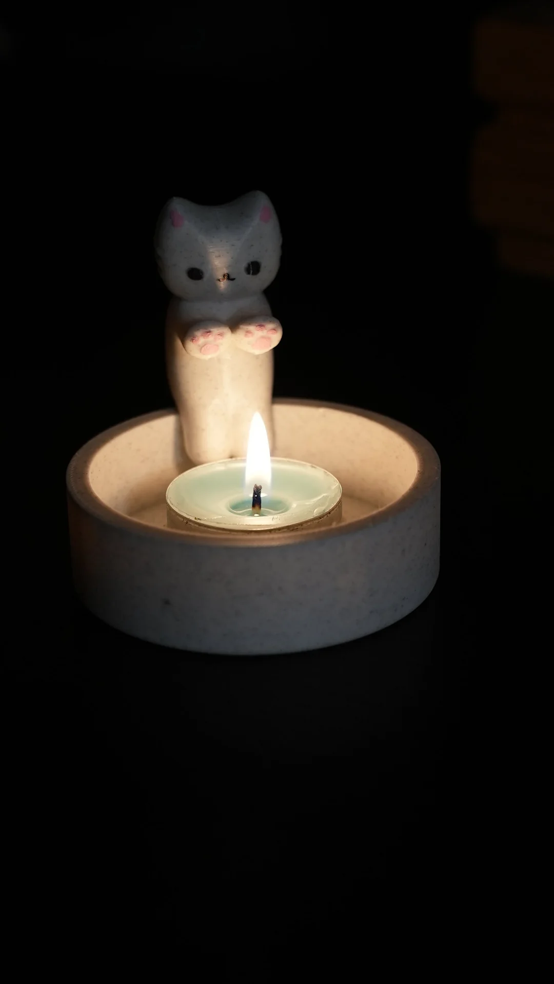 3'li Üşüyen Kedi Mumluk 8 adet Kokulu Mum Hediyeli