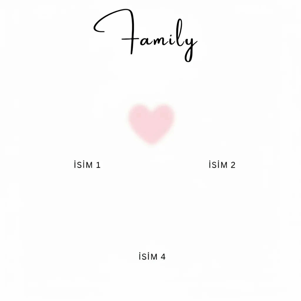 Kendi Tablonu Oluştur "Pink Hearth Family" (Kişiselleştirilebilir Ürün)