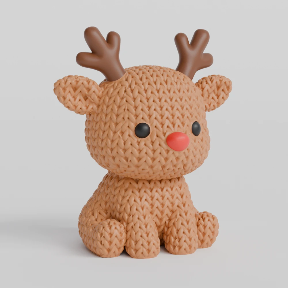 Örgülü / Kazak Dokulu Noel Geyiği 2li set