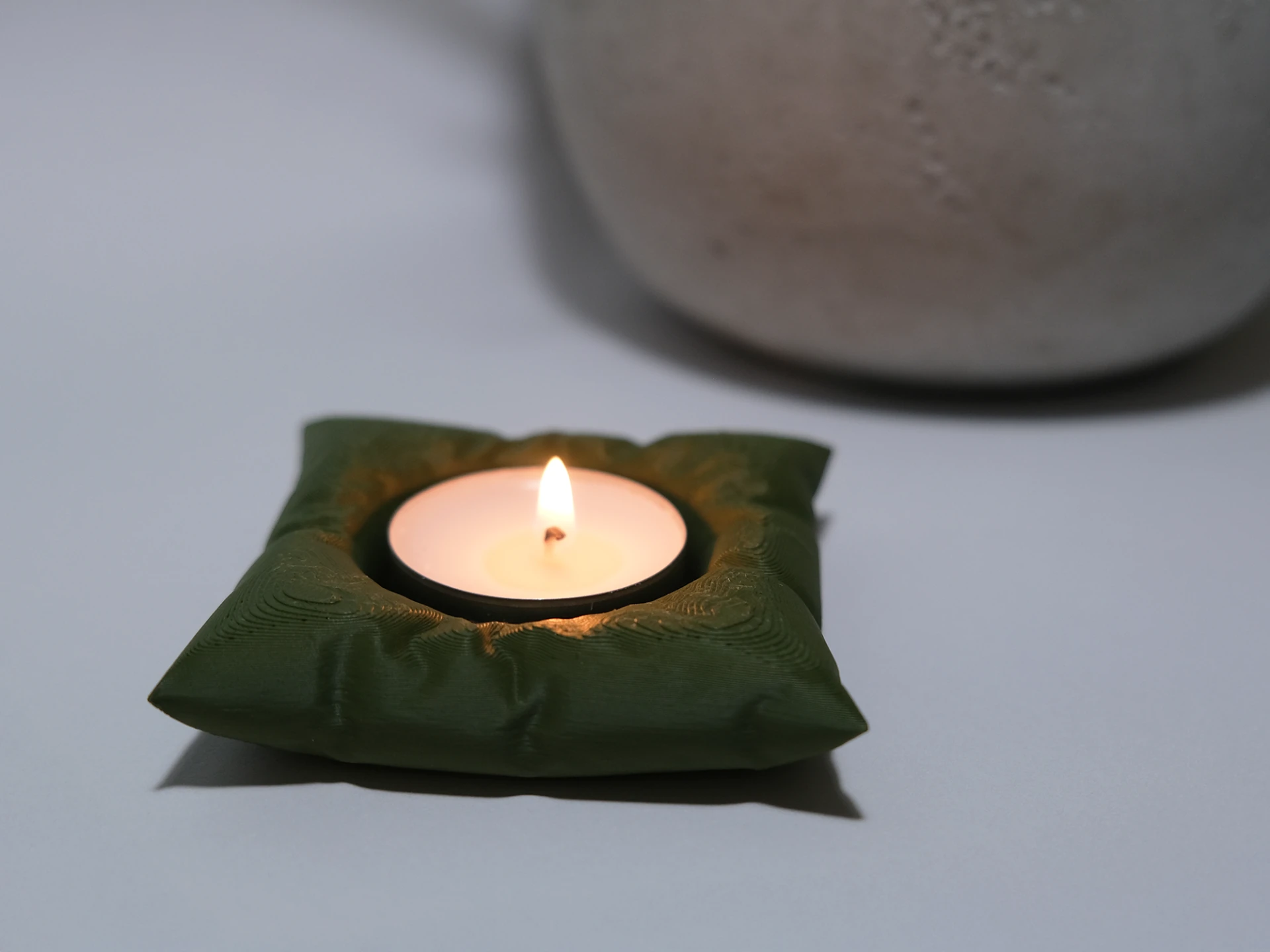 Yastık Görünümlü Tealight Ahşap / 3D Baskı Tealight Tutucu