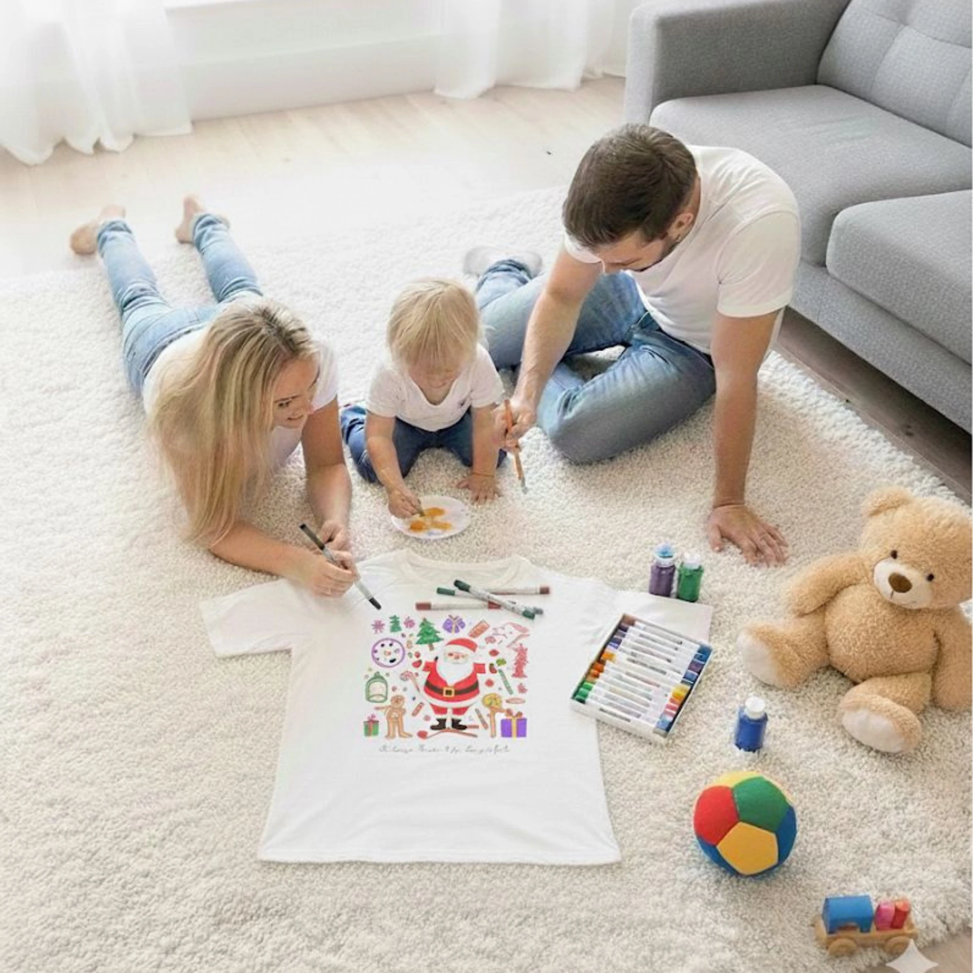 Boyamaya Hazır Tişört/Hoodie - 6'lı Kumaş Kalemi Hediyeli