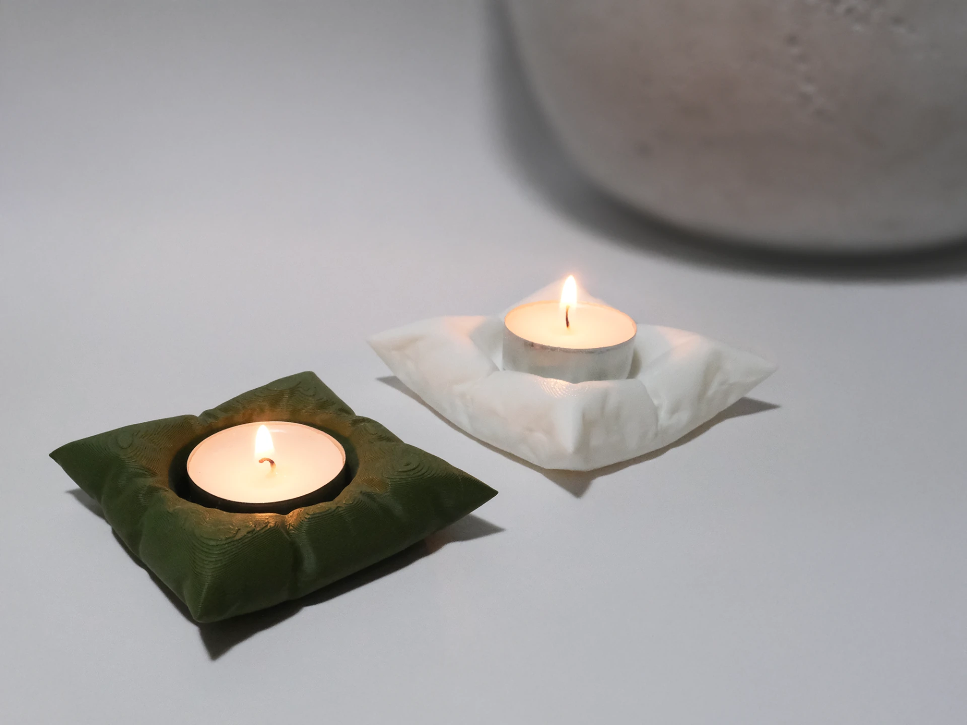 Yastık Görünümlü Tealight Ahşap / 3D Baskı Tealight Tutucu