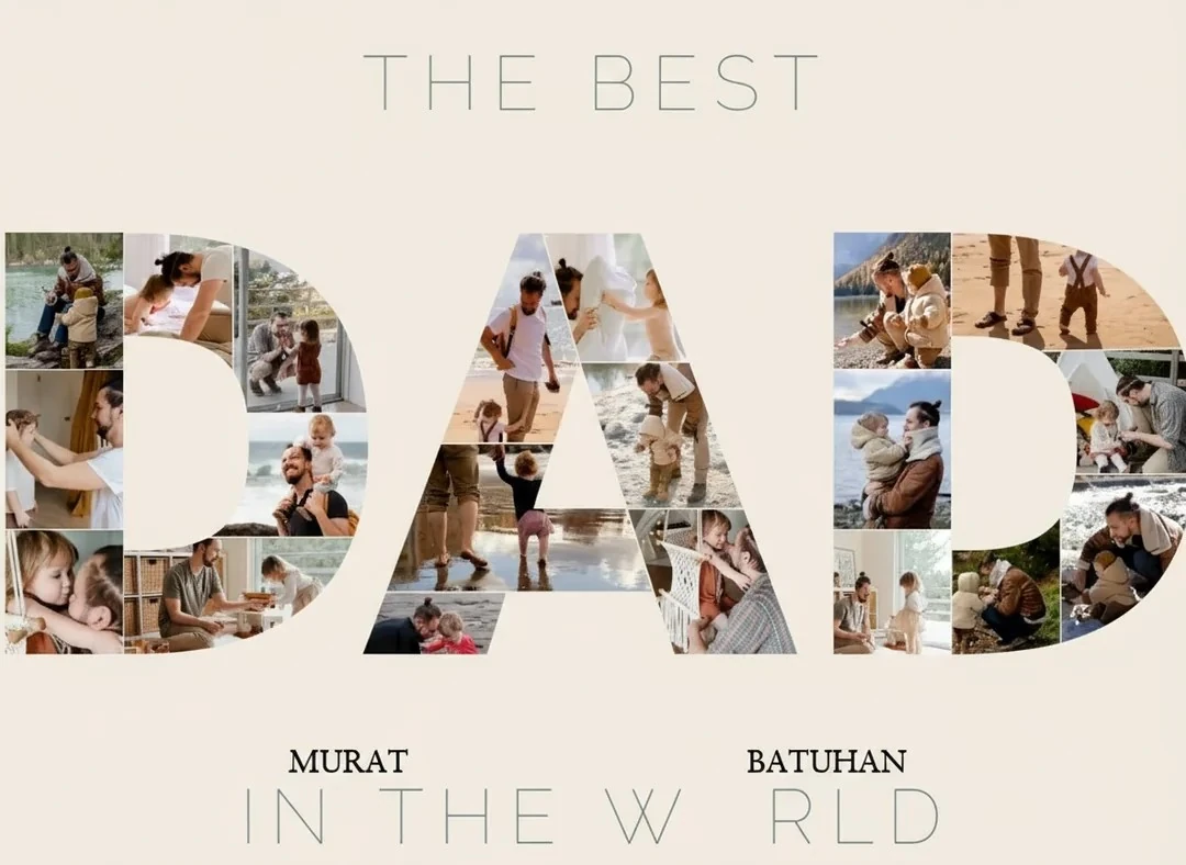 Kendi Tablonu Oluştur "DAD" Yatay Foto Albüm "Kişiselleştirilebilir Ürün"