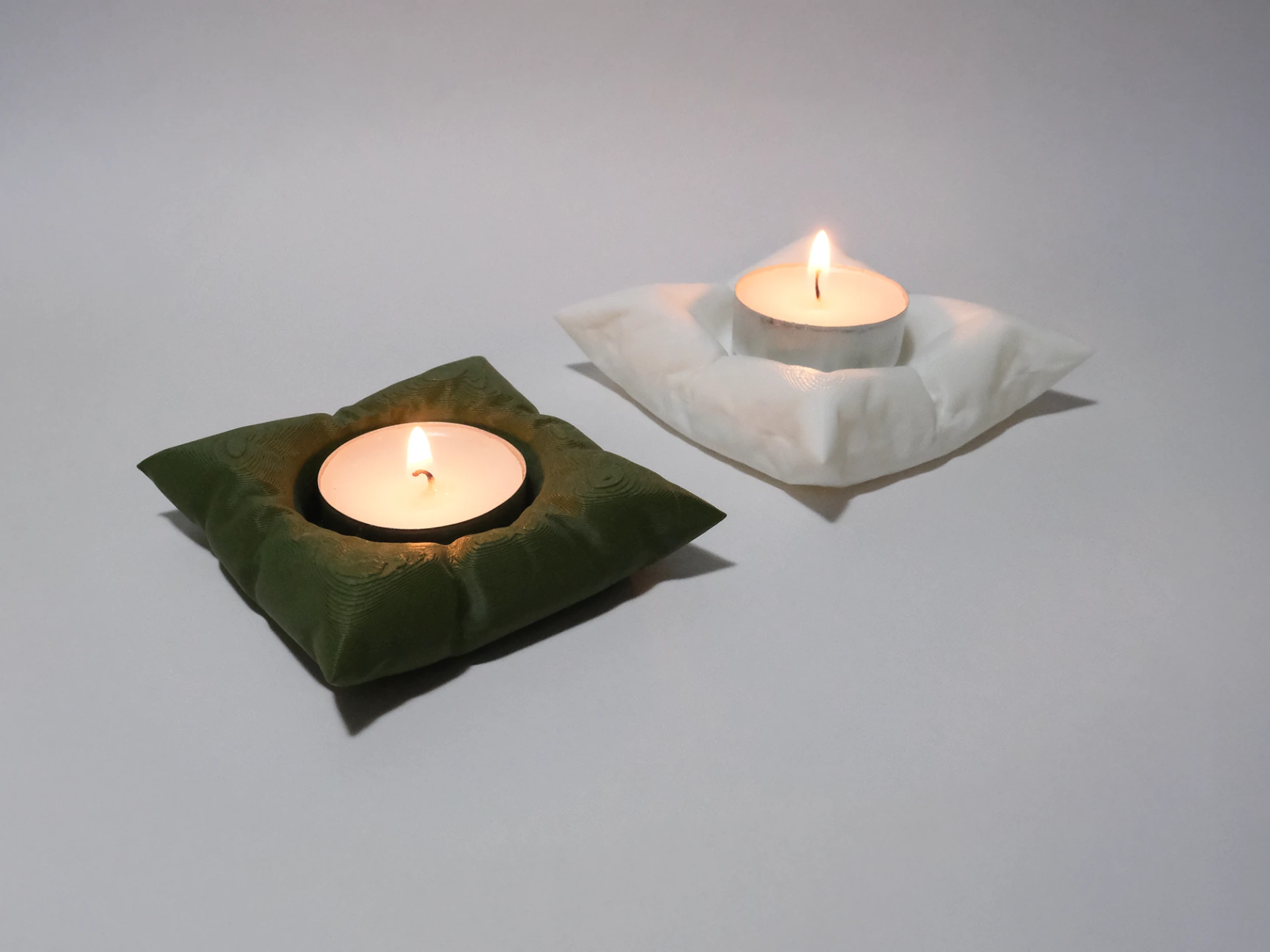 Yastık Görünümlü Tealight Ahşap / 3D Baskı Tealight Tutucu