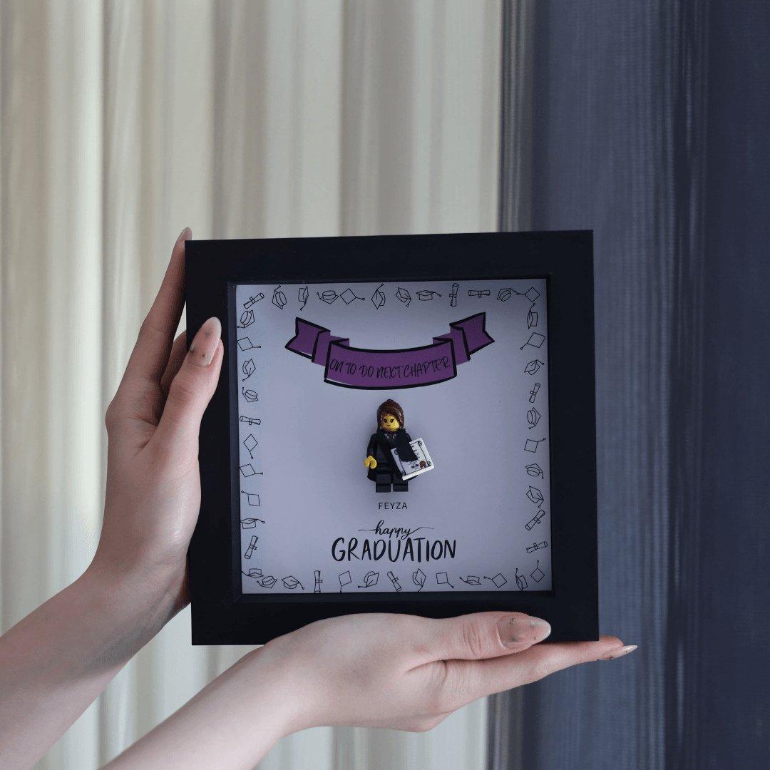 Mezuniyet Temalı Lego Minifigür Tablo (Kişiselleştirilebilir Ürün)