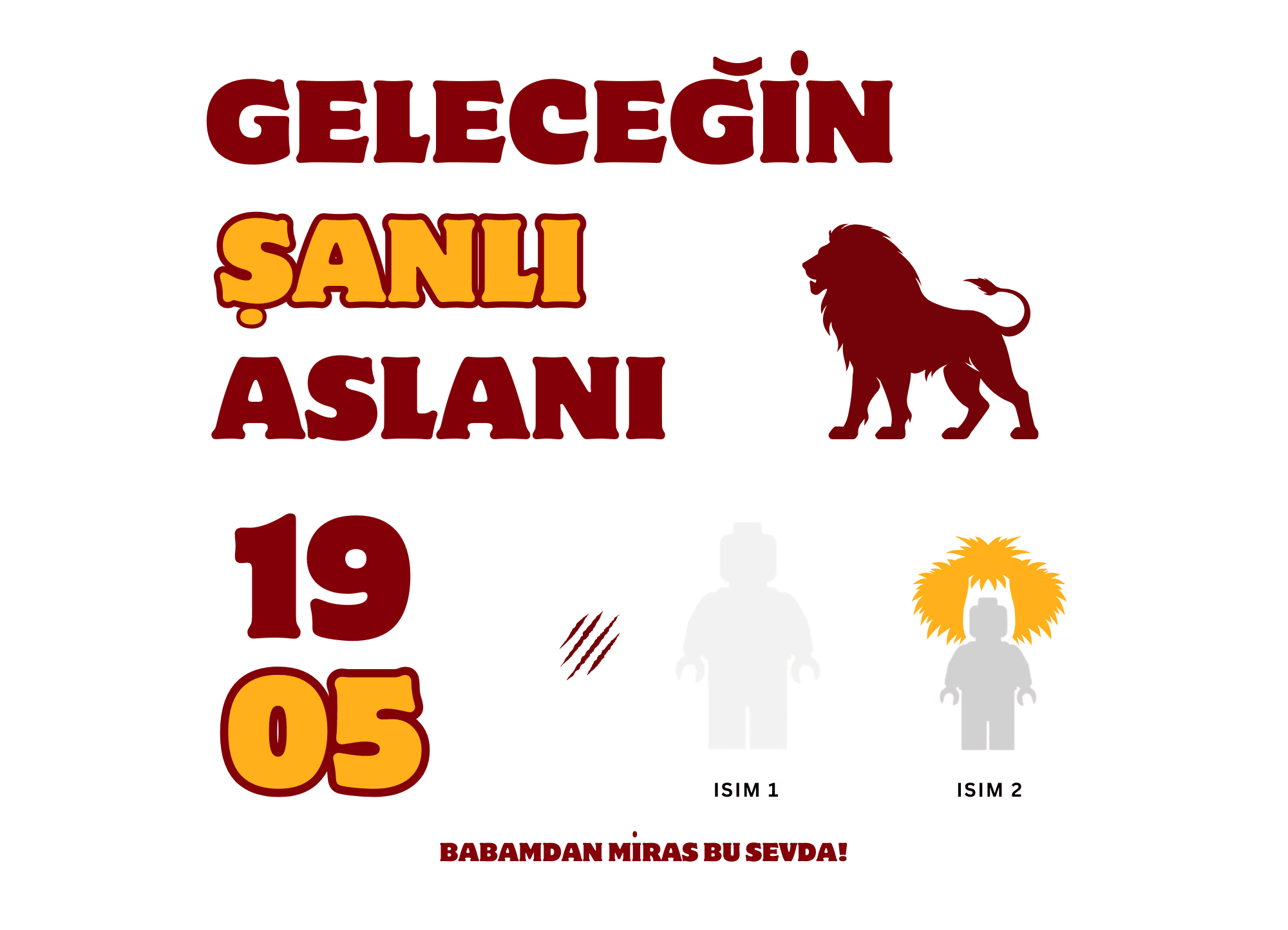 Kendi Tablonu Oluştur Babalar Günü 12 "Galatasaray" "Kişiselleştirilebilir Ürün"