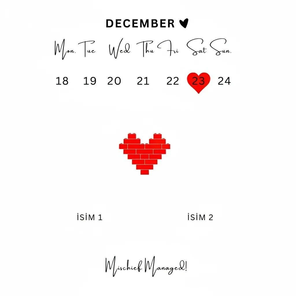 Kendi Tablonu Oluştur "Date Anniversary" (Kişiselleştirilebilir Ürün)