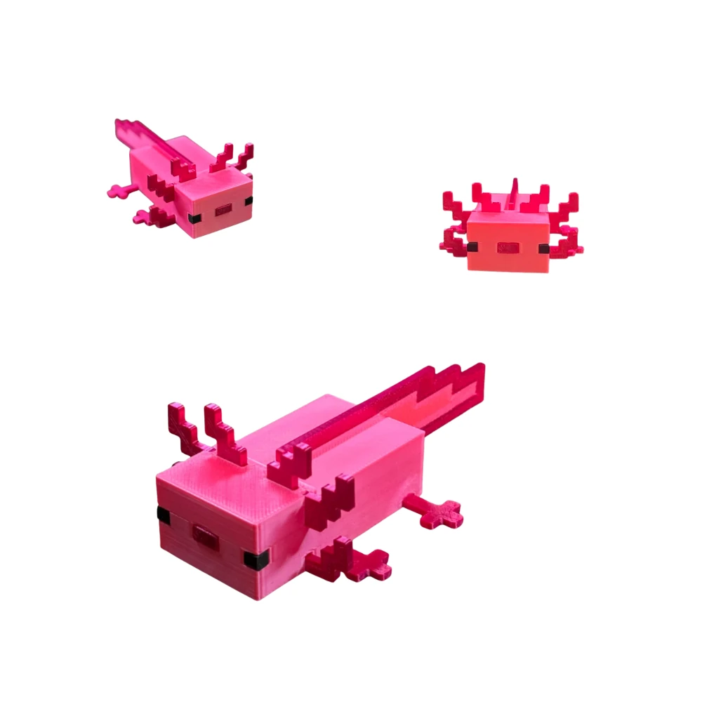Minecraft Axolotl Mini Figur – 3D Dekor Modeli