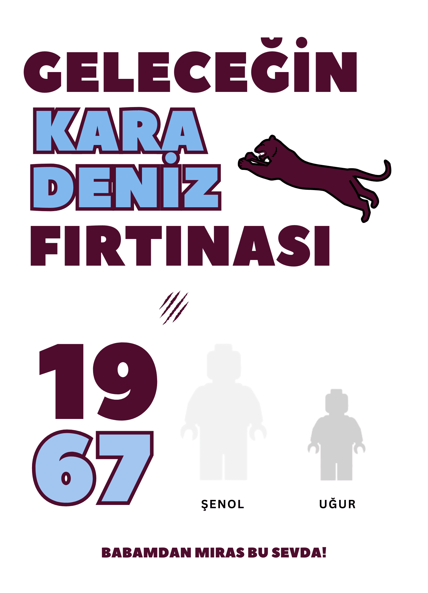 Kendi Tablonu Oluştur Babalar Günü 14 "Trabzonspor" "Kişiselleştirilebilir Ürün"