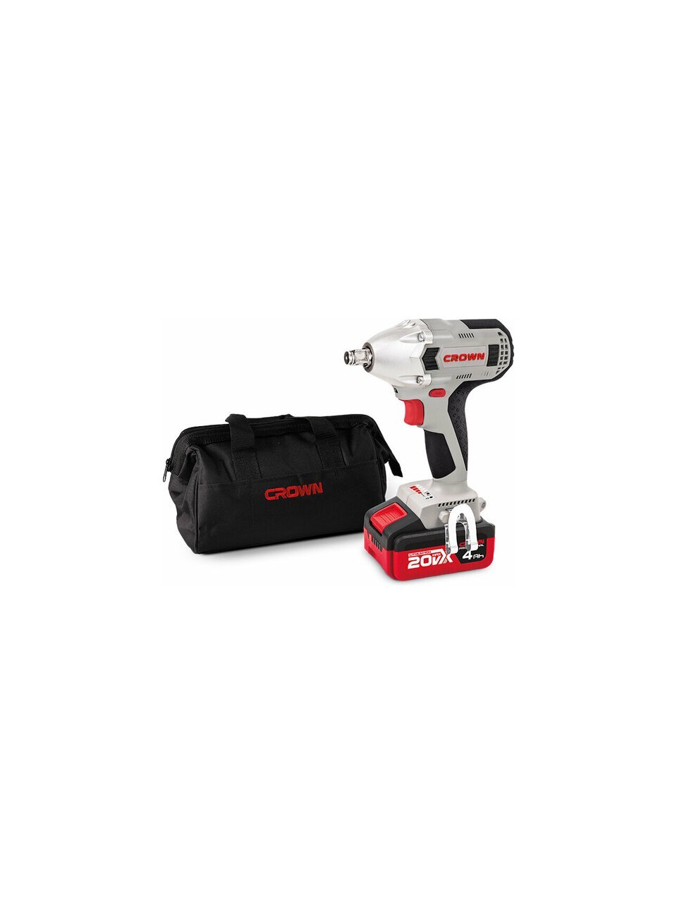 Crown Değişken Torklu Akülü Somun Sıkma Makinesi 20 V - 4 Ah CT22015HX-4 Tb - Bakır Sargılı Kömürsüz Motorlu Çift Akülü Şarjlı Darbeli