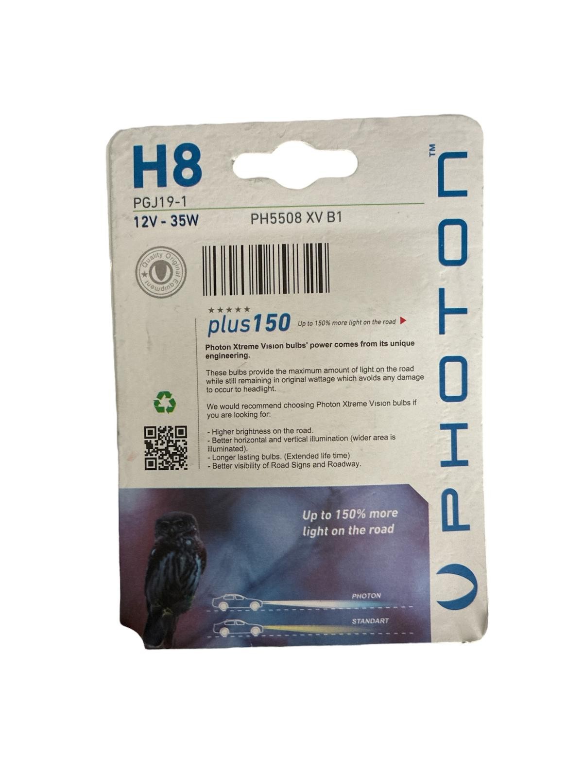 PHOTON H8 12V XTREME VİSİON %150 DAHA FAZLA IŞIK AMPUL