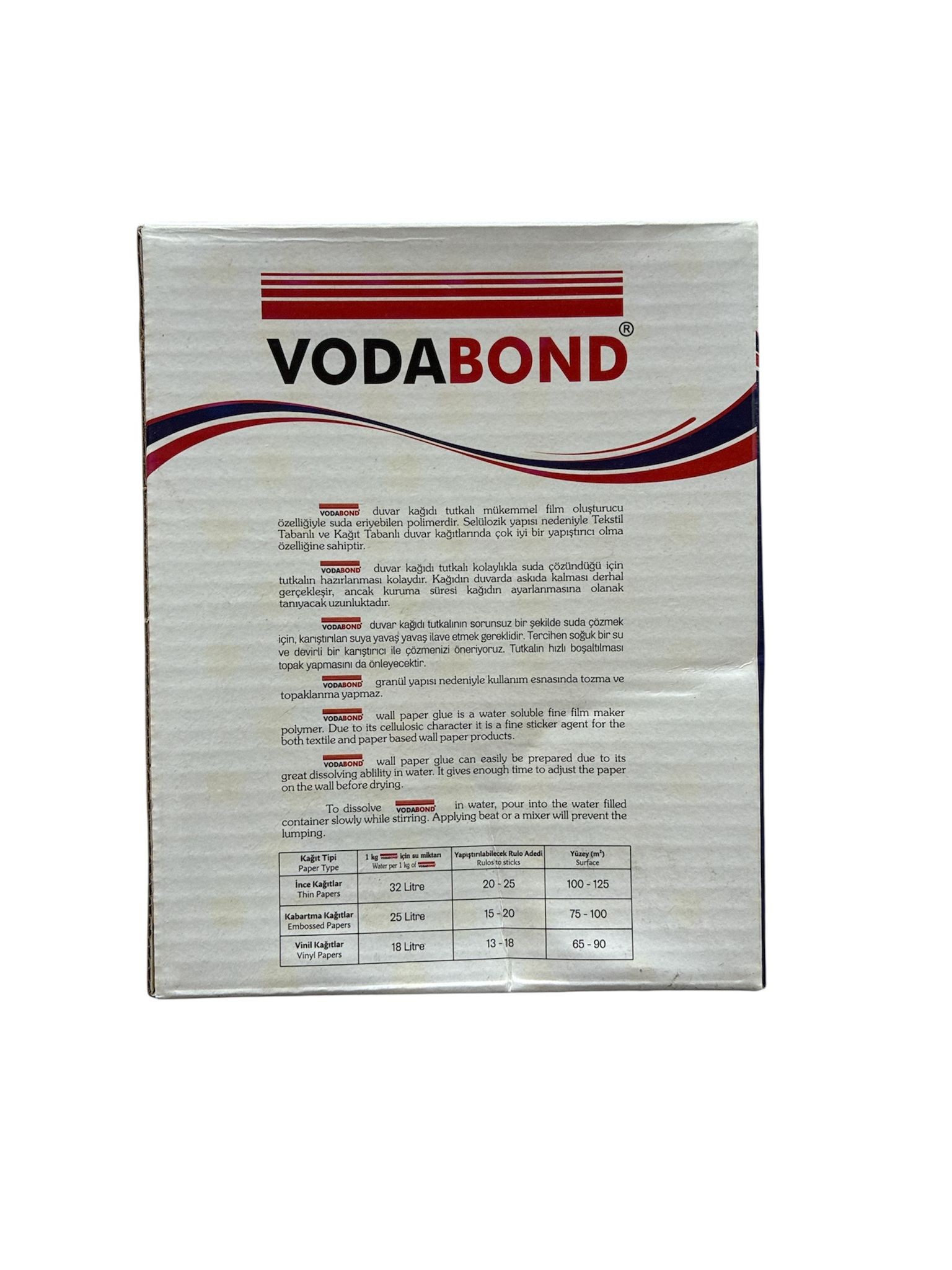 DUVAR KAĞIDI TUTKALI TOZ 250GR VODASEAL