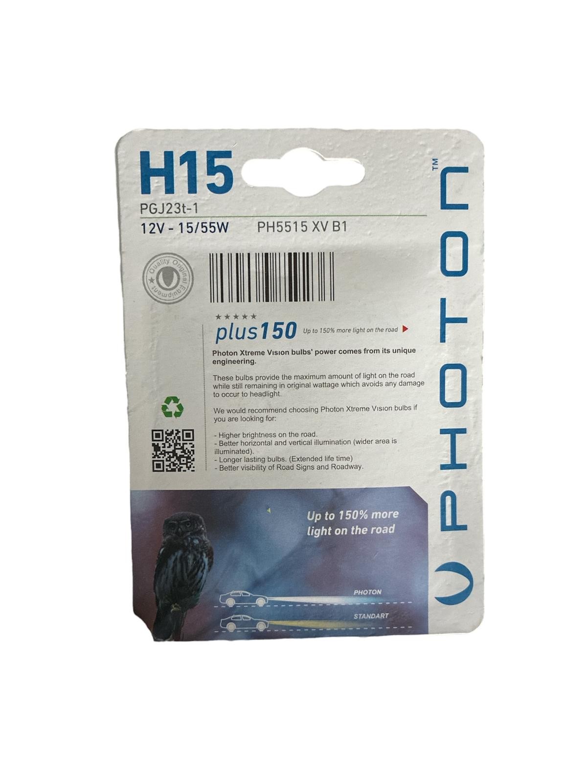 PHOTON H15 12V XTREME VİSİON %150 DAHA FAZLA IŞIK AMPUL
