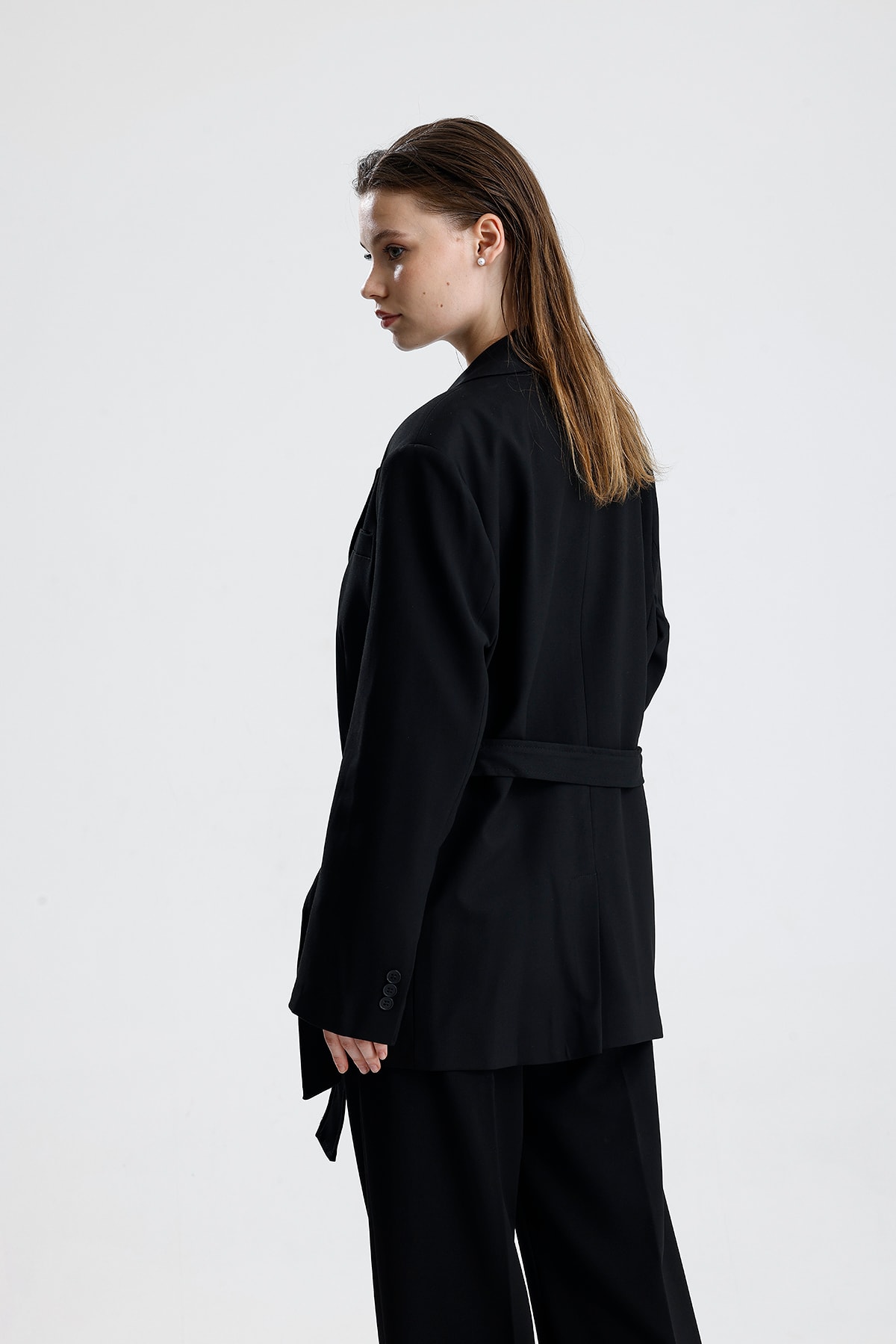 Kadın Kuşaklı Oversize Blazer Ceket
