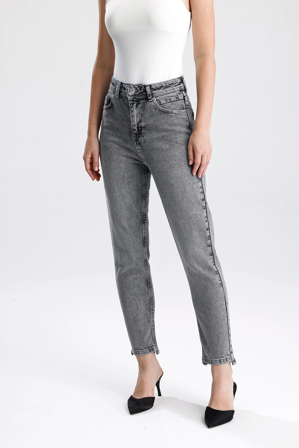 Kadın Yüksek Bel Slim Fit Jean Pantolon