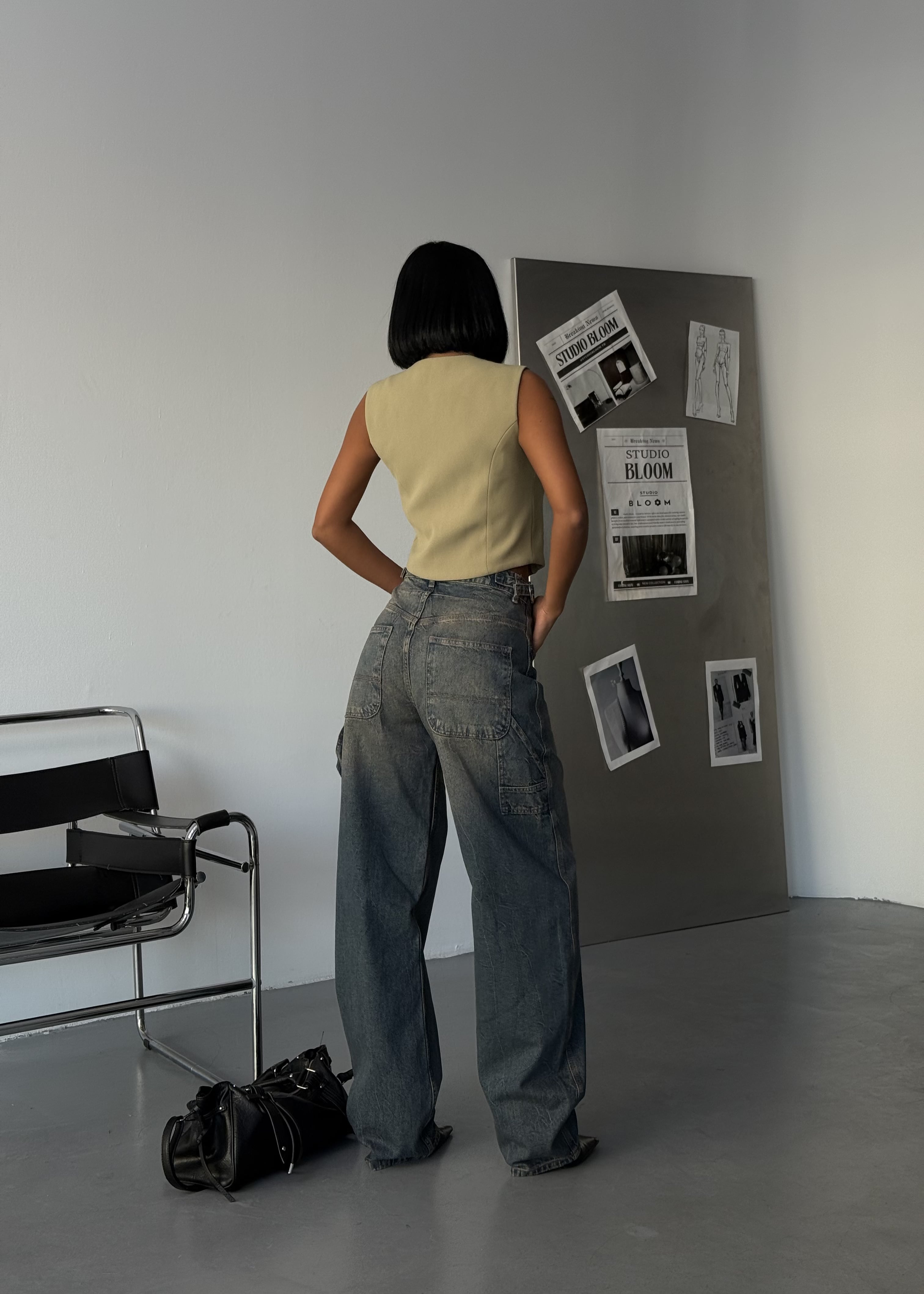 Vintage Yıkama Wide Leg Jean – Yüksek Bel & Bol Paça