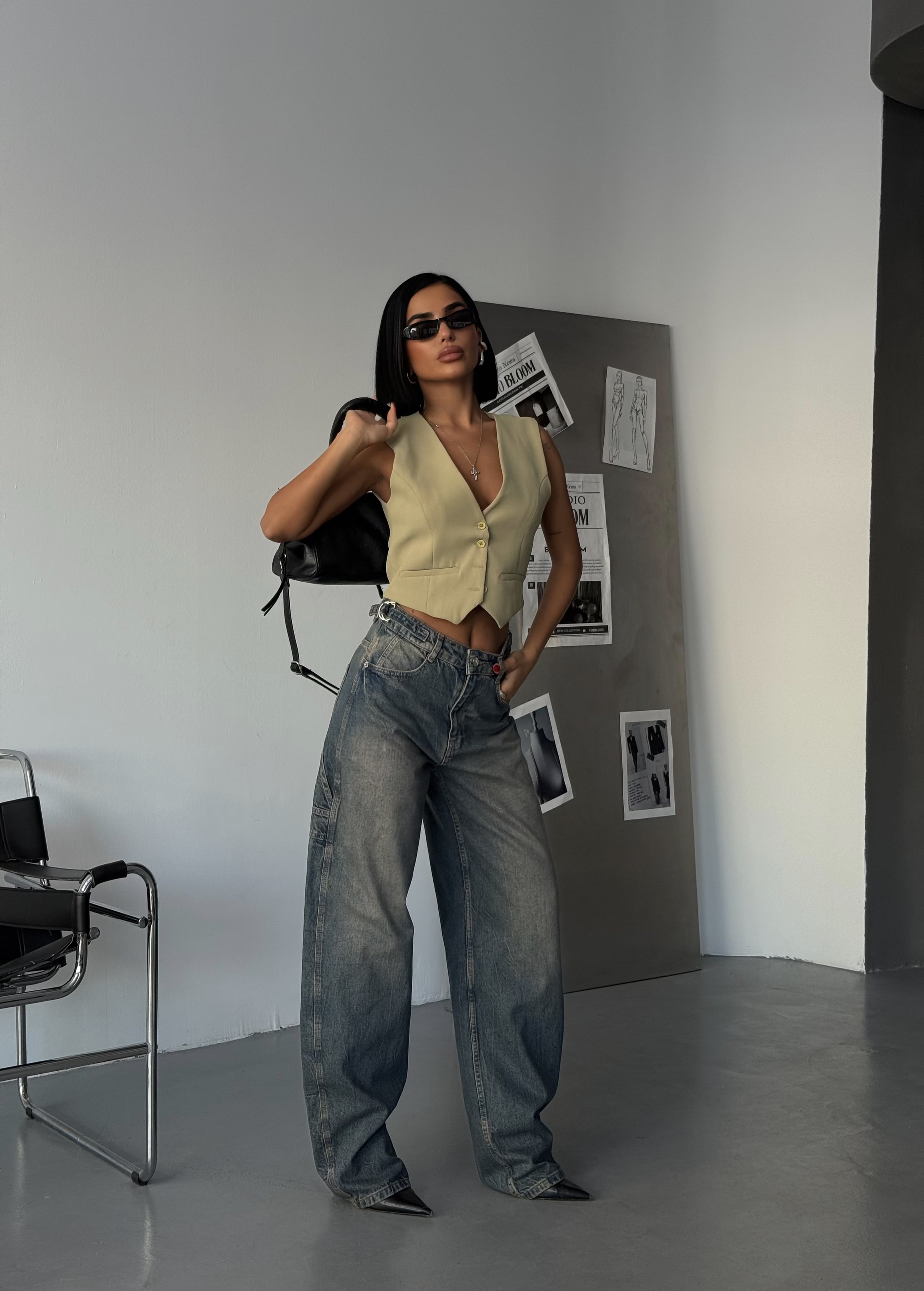 Vintage Yıkama Wide Leg Jean – Yüksek Bel & Bol Paça