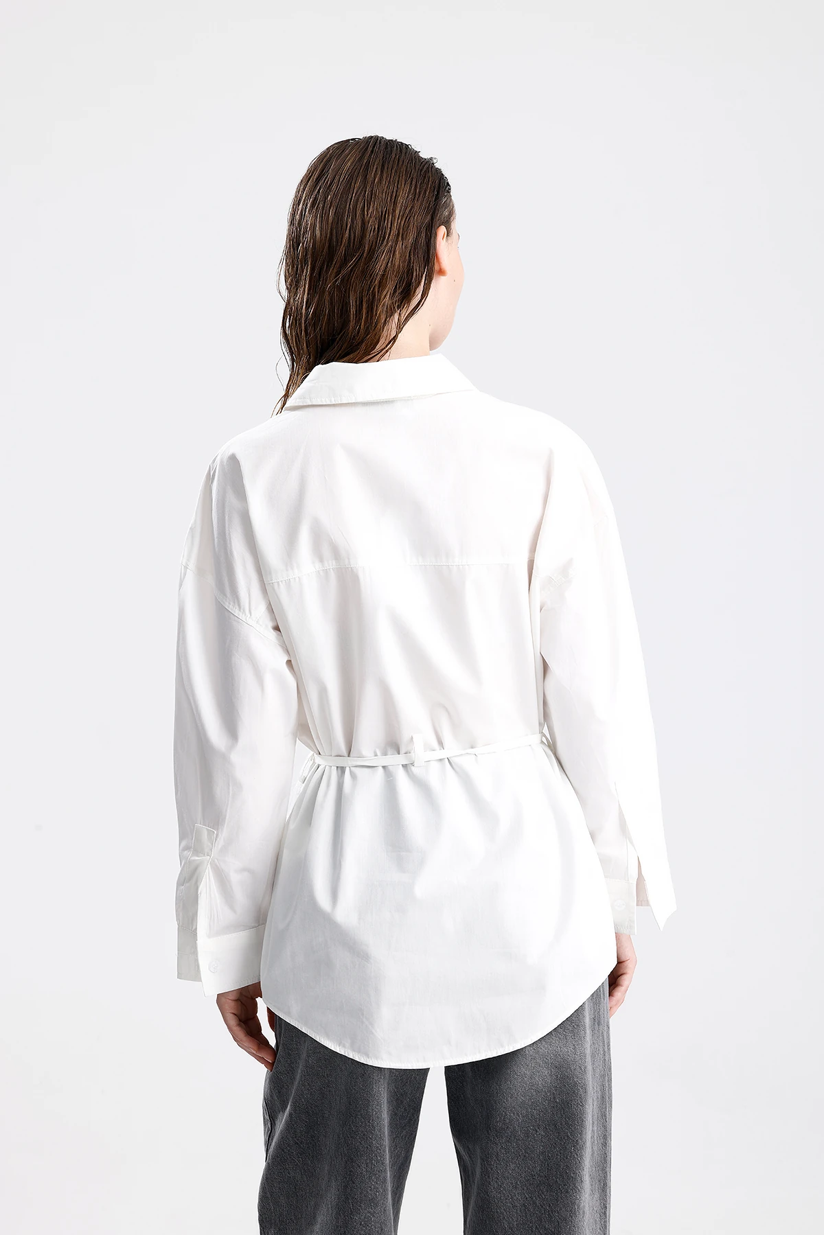 Kemerli Oversize Gömlek