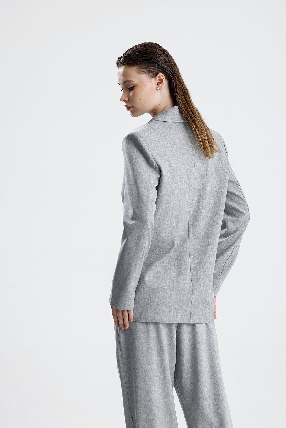 Kadın Oversize Düğmeli Blazer Ceket