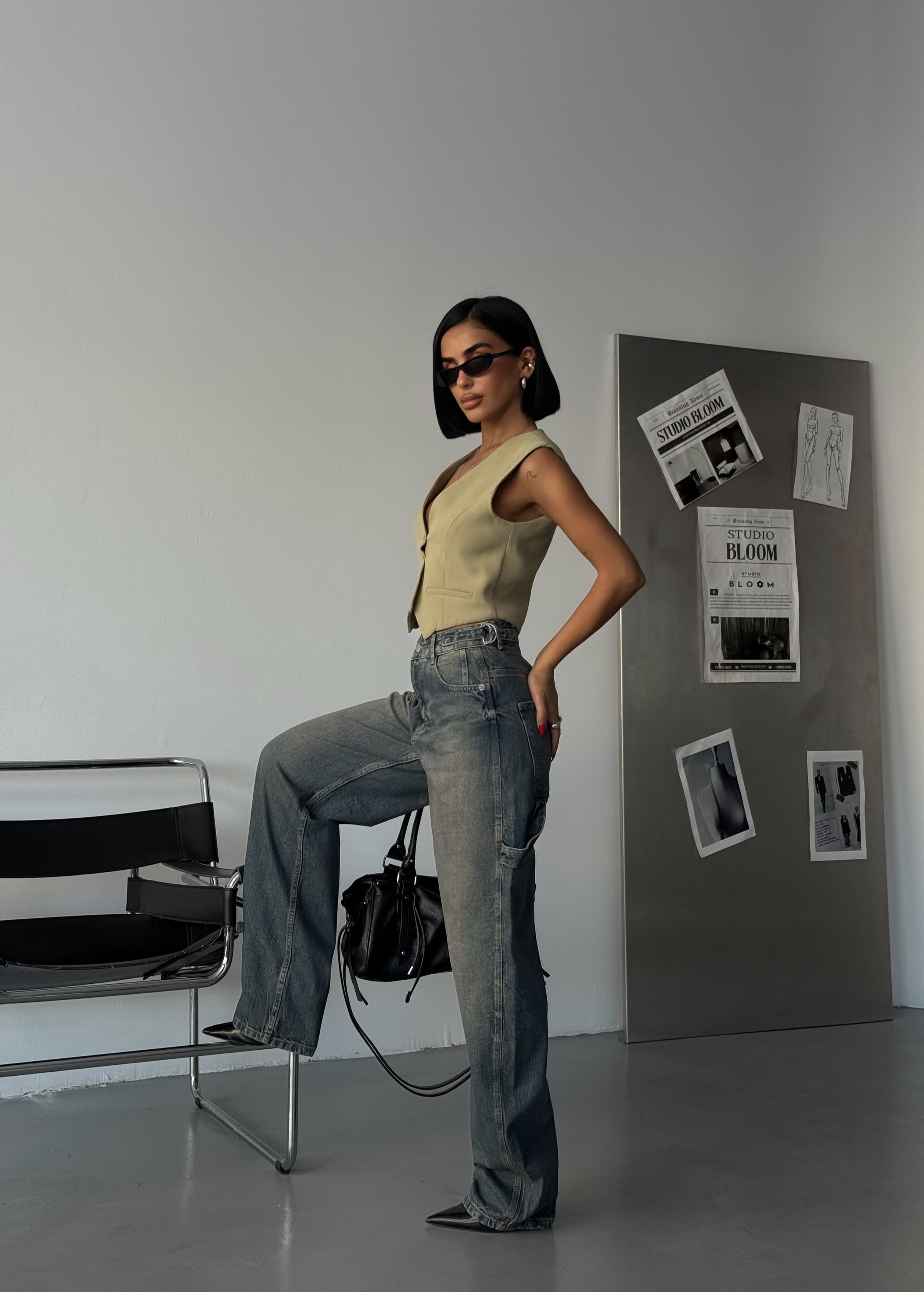 Vintage Yıkama Wide Leg Jean – Yüksek Bel & Bol Paça