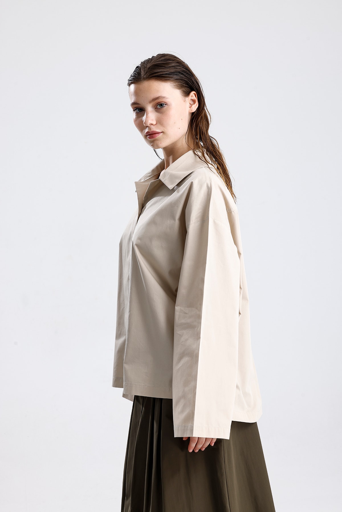 Oversize Basic Pamuklu Gömlek