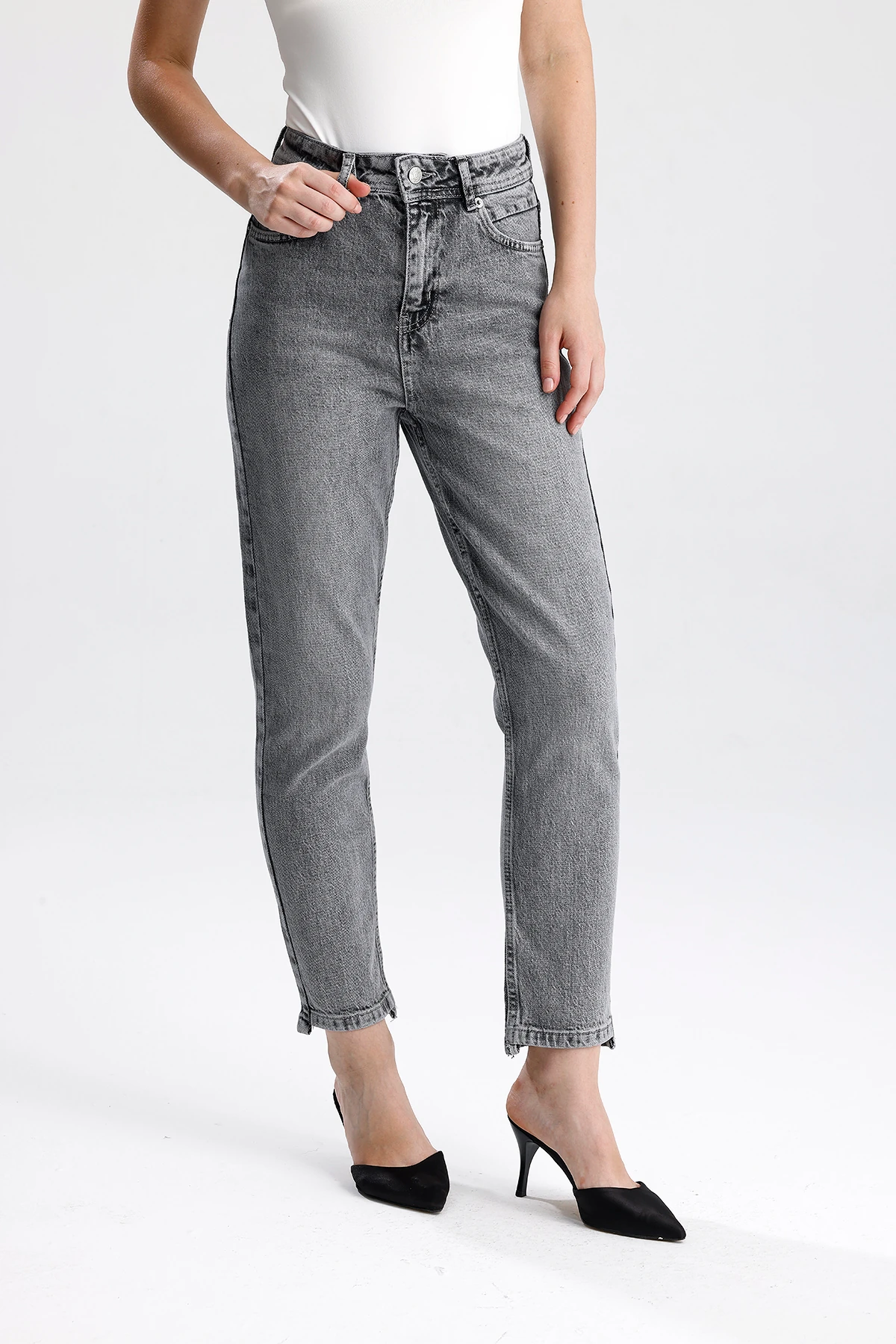 Kadın Yüksek Bel Slim Fit Jean Pantolon