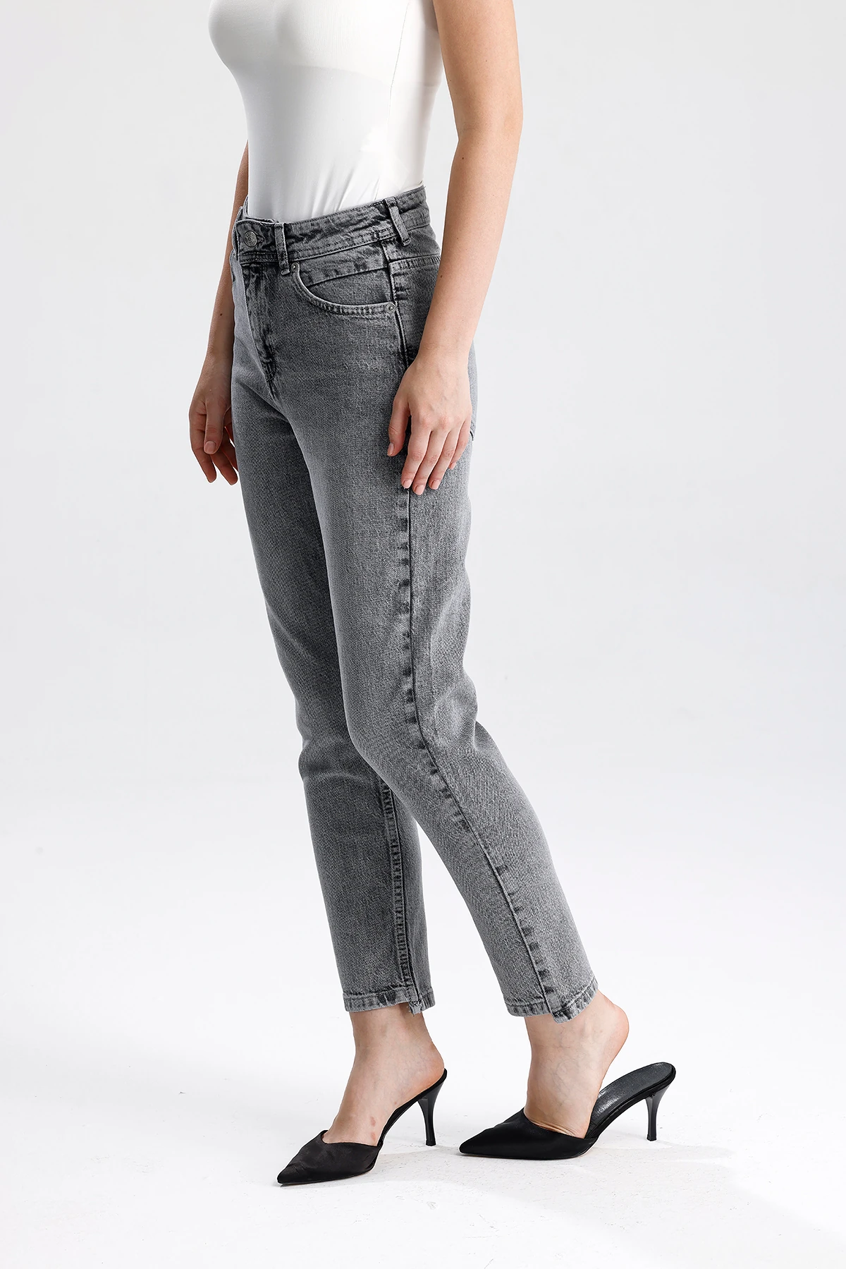 Kadın Yüksek Bel Slim Fit Jean Pantolon