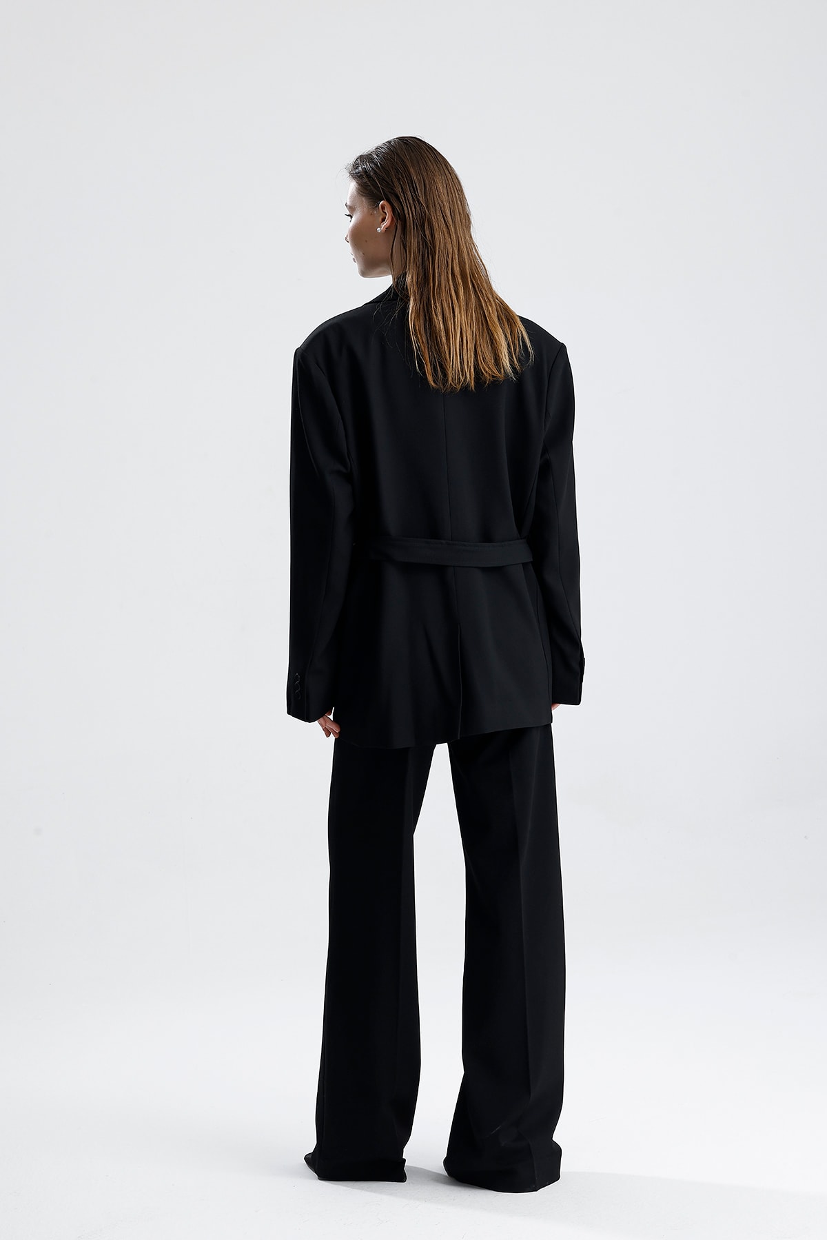 Kadın Kuşaklı Oversize Blazer Ceket