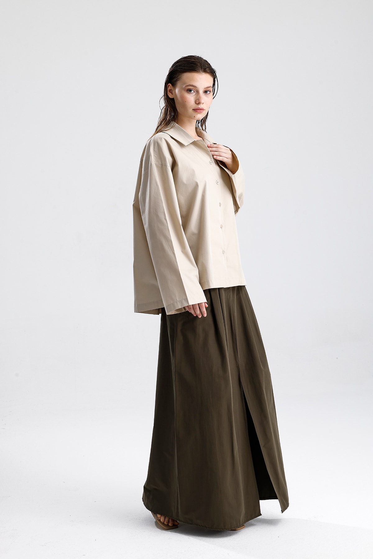 Oversize Basic Pamuklu Gömlek