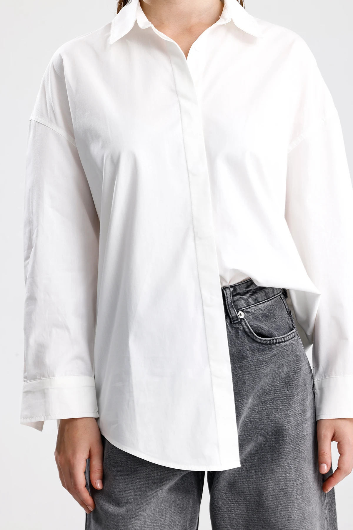 Kemerli Oversize Gömlek