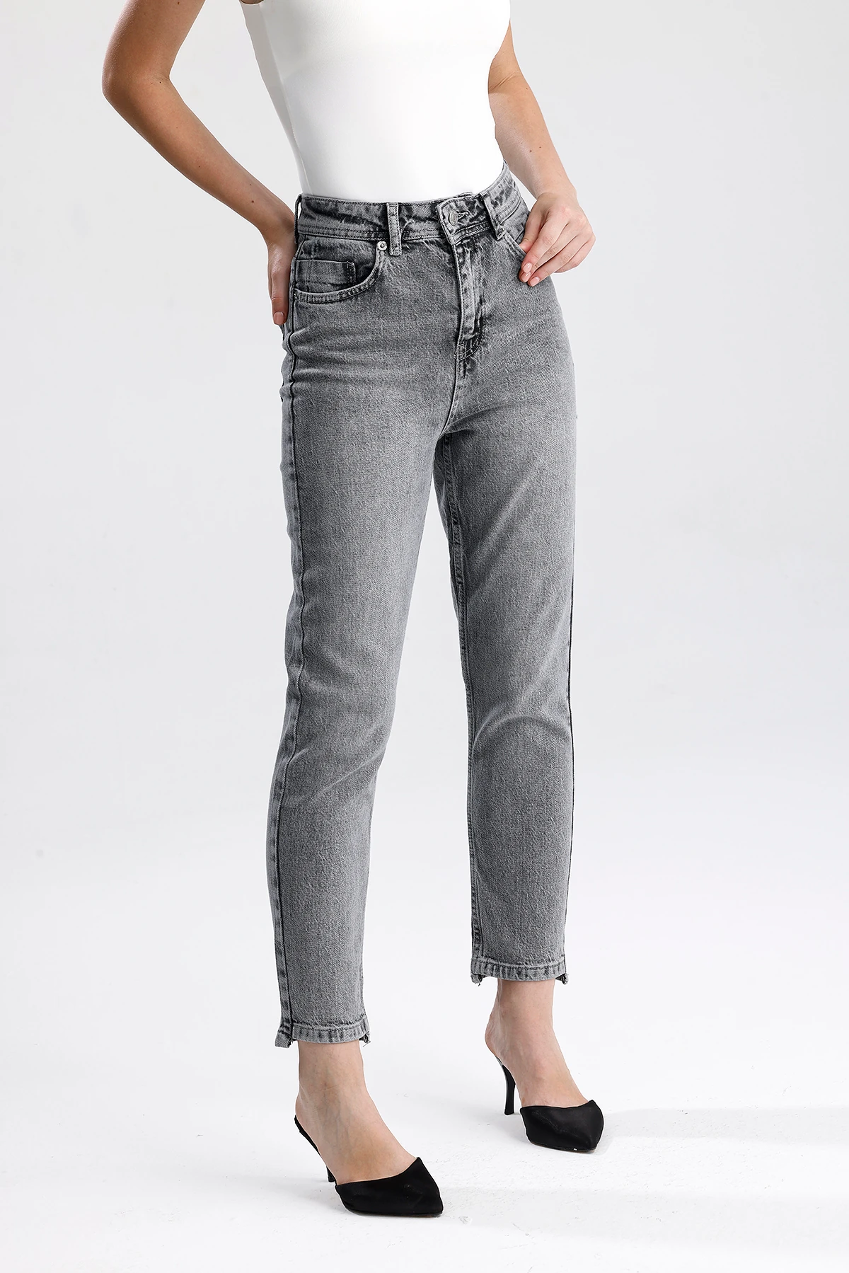 Kadın Yüksek Bel Slim Fit Jean Pantolon