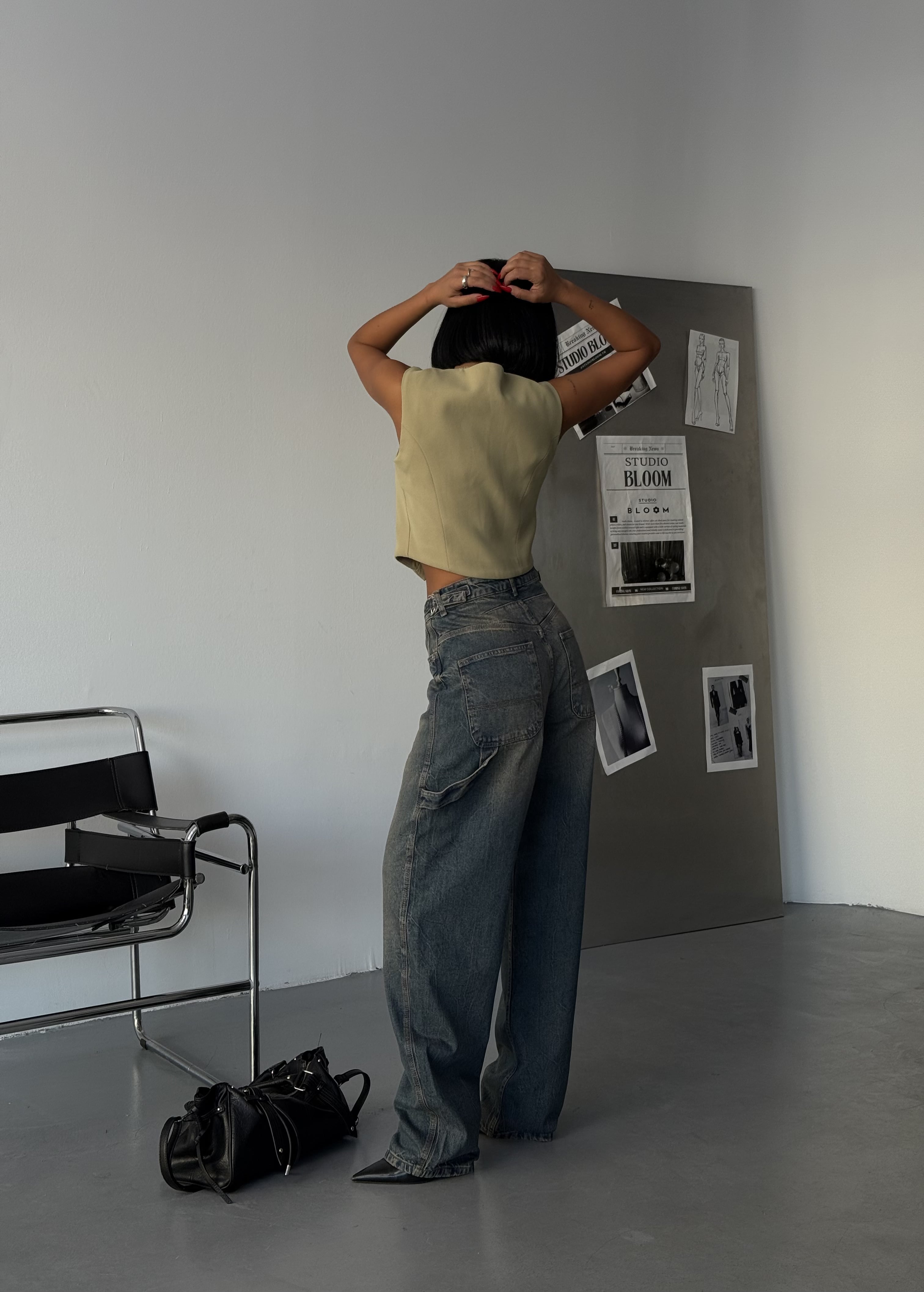 Vintage Yıkama Wide Leg Jean – Yüksek Bel & Bol Paça