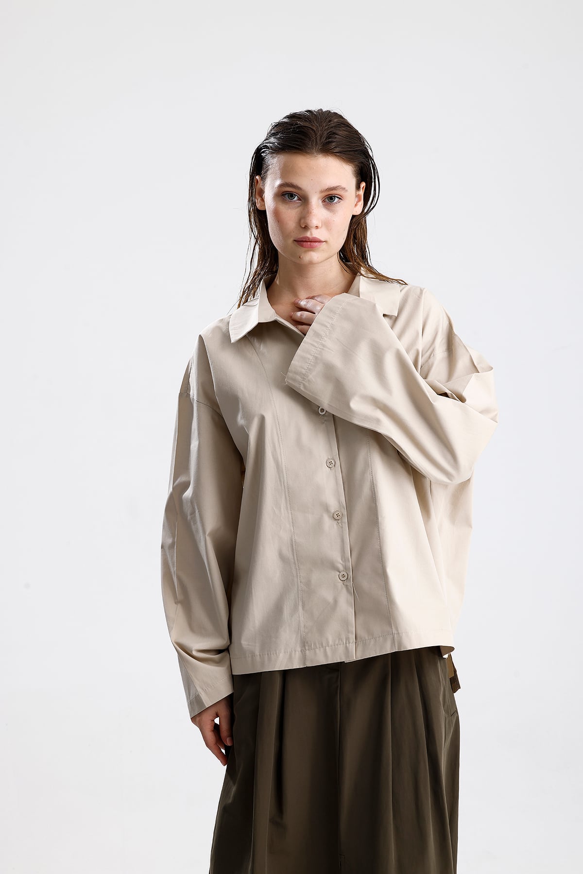 Oversize Basic Pamuklu Gömlek