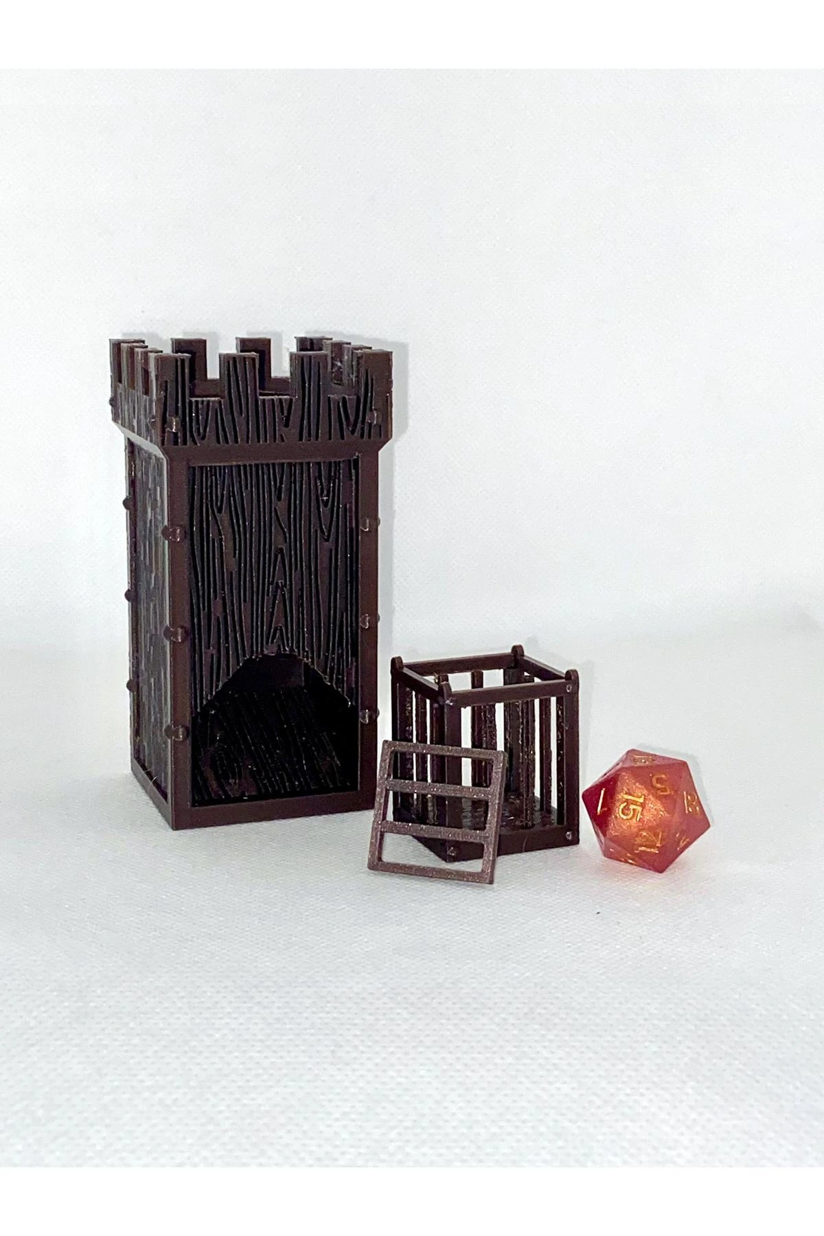 Ahşap Desenli Zar Kulesi ve Zar Hapishanesi Set