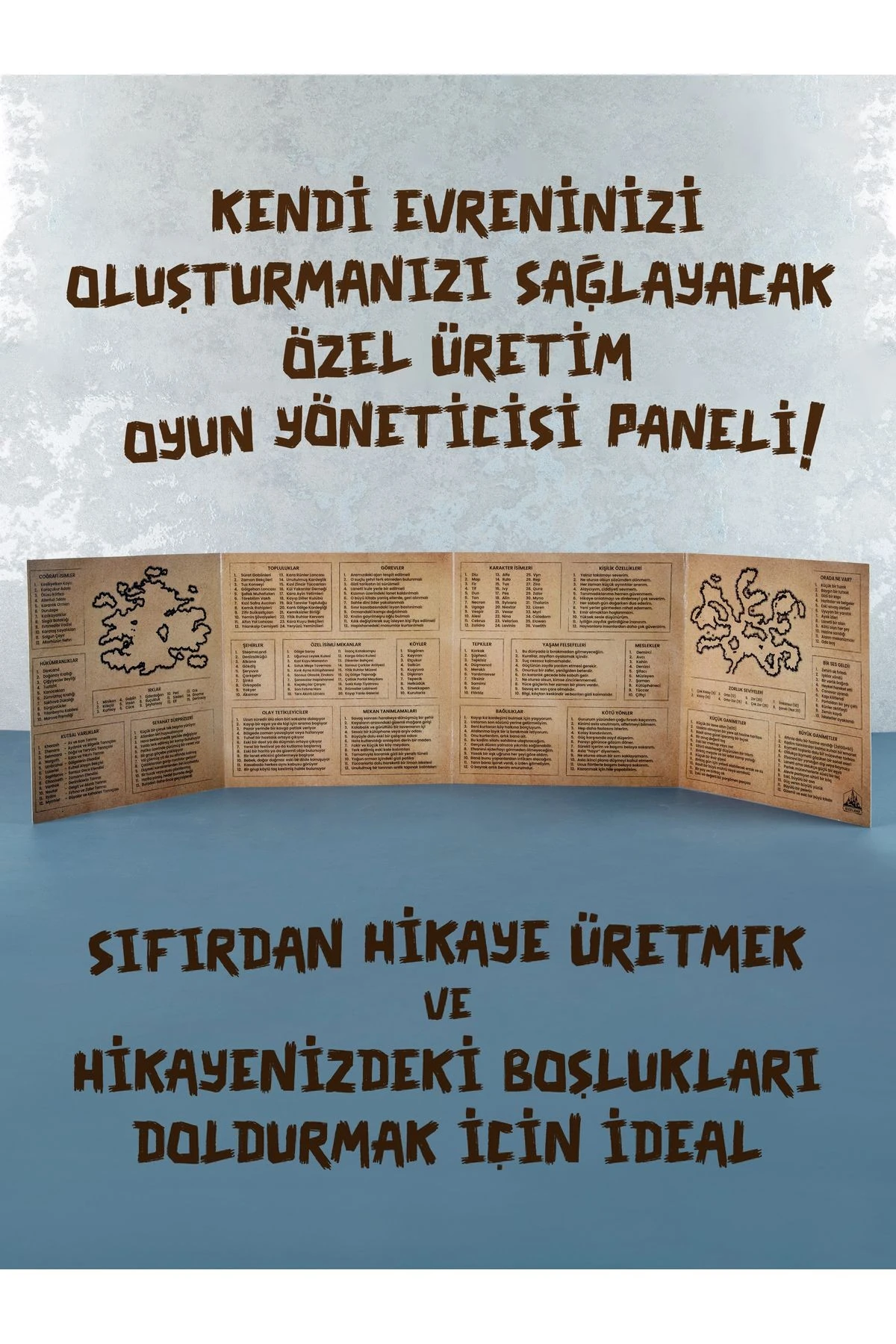 Türkçe GM Screen DM Screen Oyun Yöneticisi Paneli