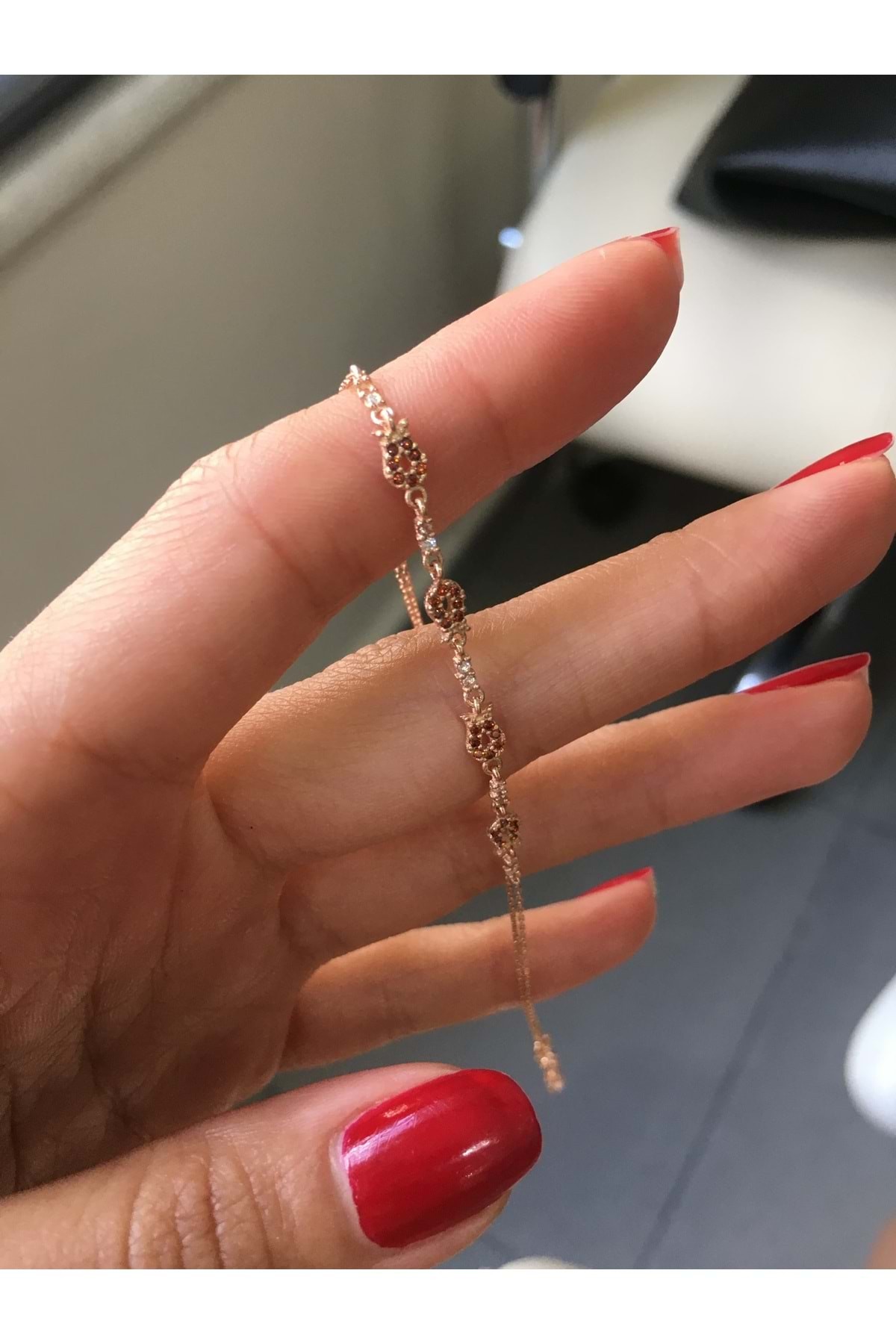 925 Ayar Gümüş Lale Taşlı Bileklik