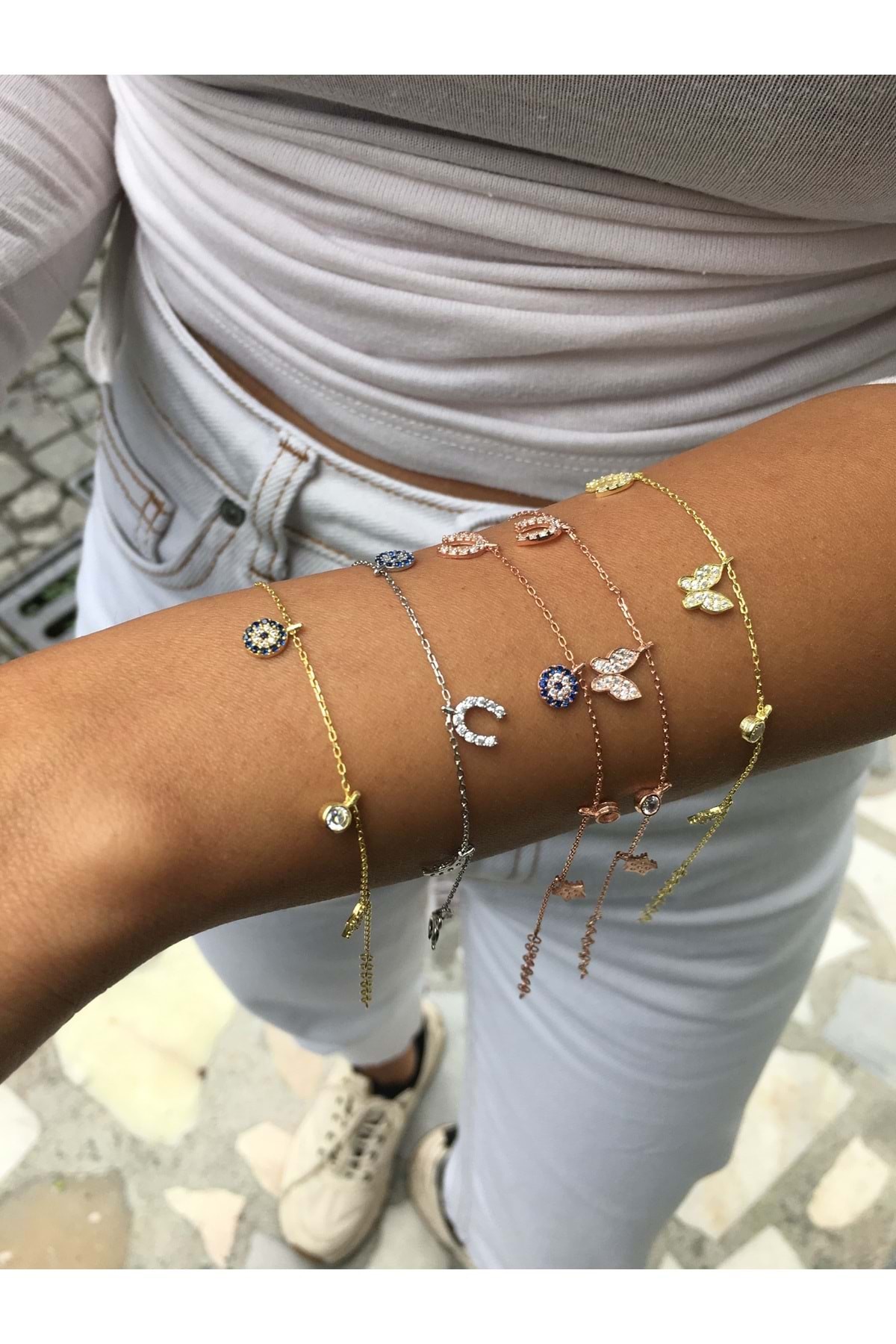 925 Ayar Gümüş Şans Bileklik - Mavi - STANDART - ADA0060-1851