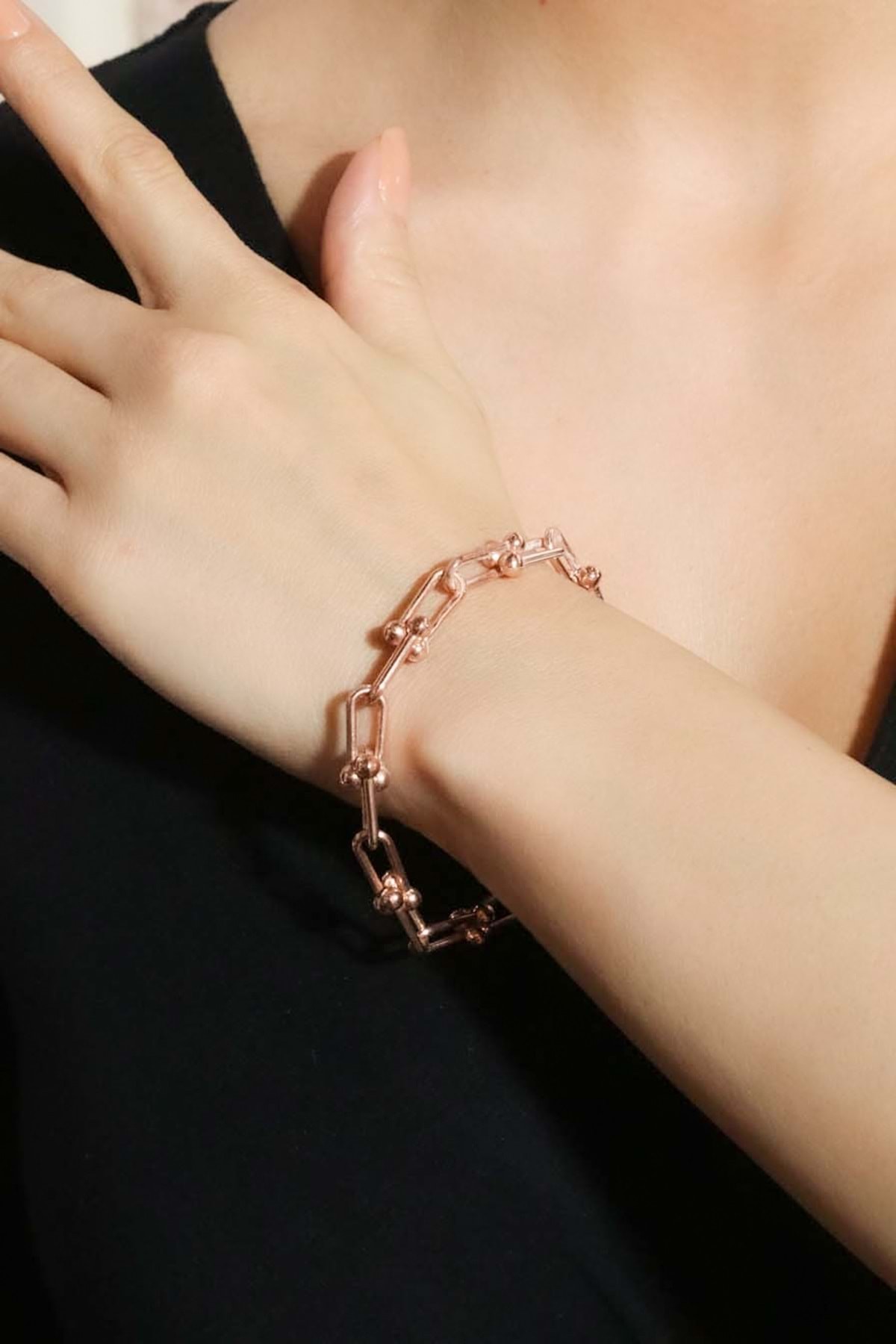 925 Ayar Gümüş Tifany Rose Kalın  Bileklik