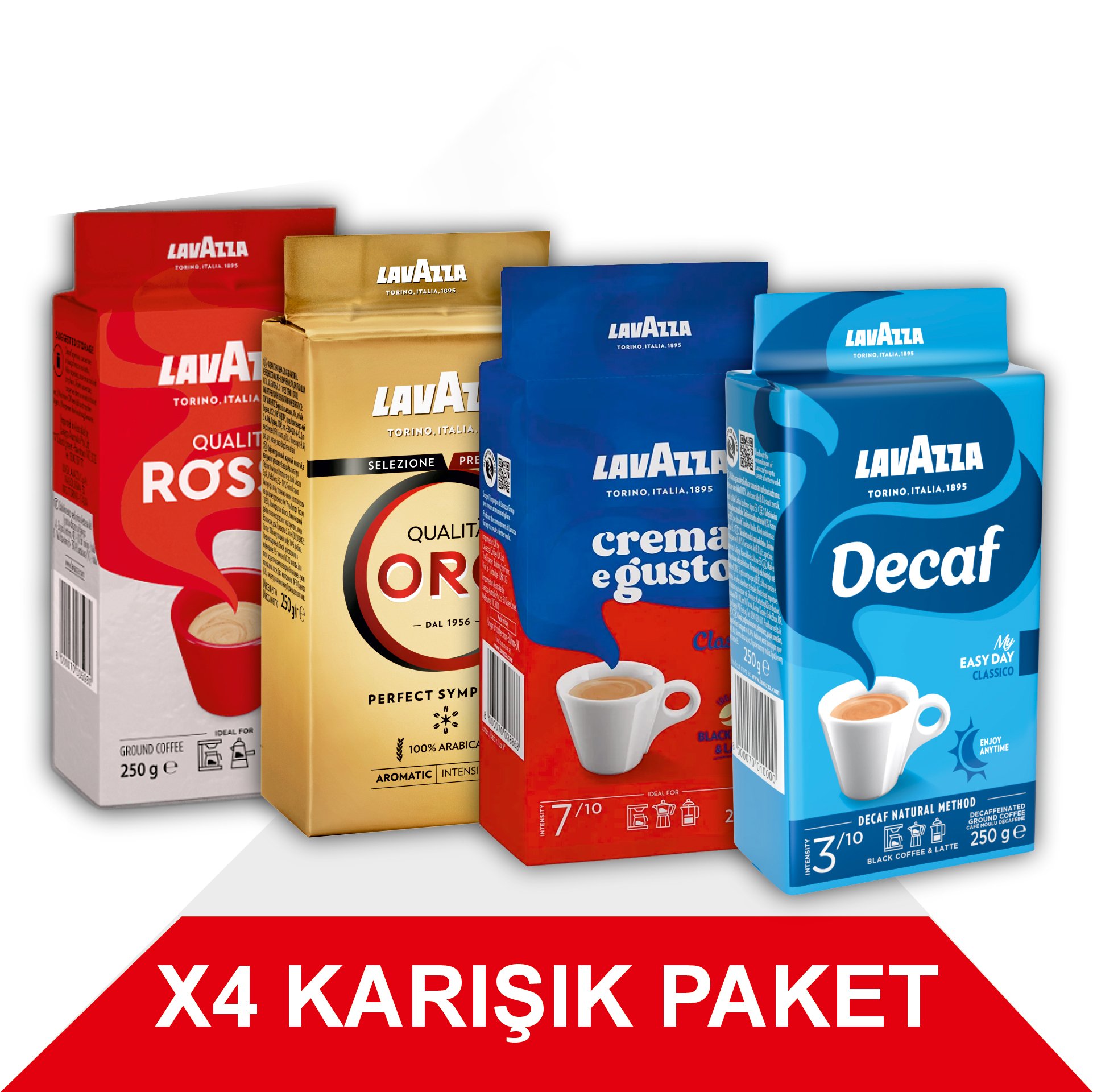 Decaf My Easy Day Classico + Qualità Oro + Crema e Gusto + Qualità Rossa Filtre Kahve (250gr) 4'Lü Paket