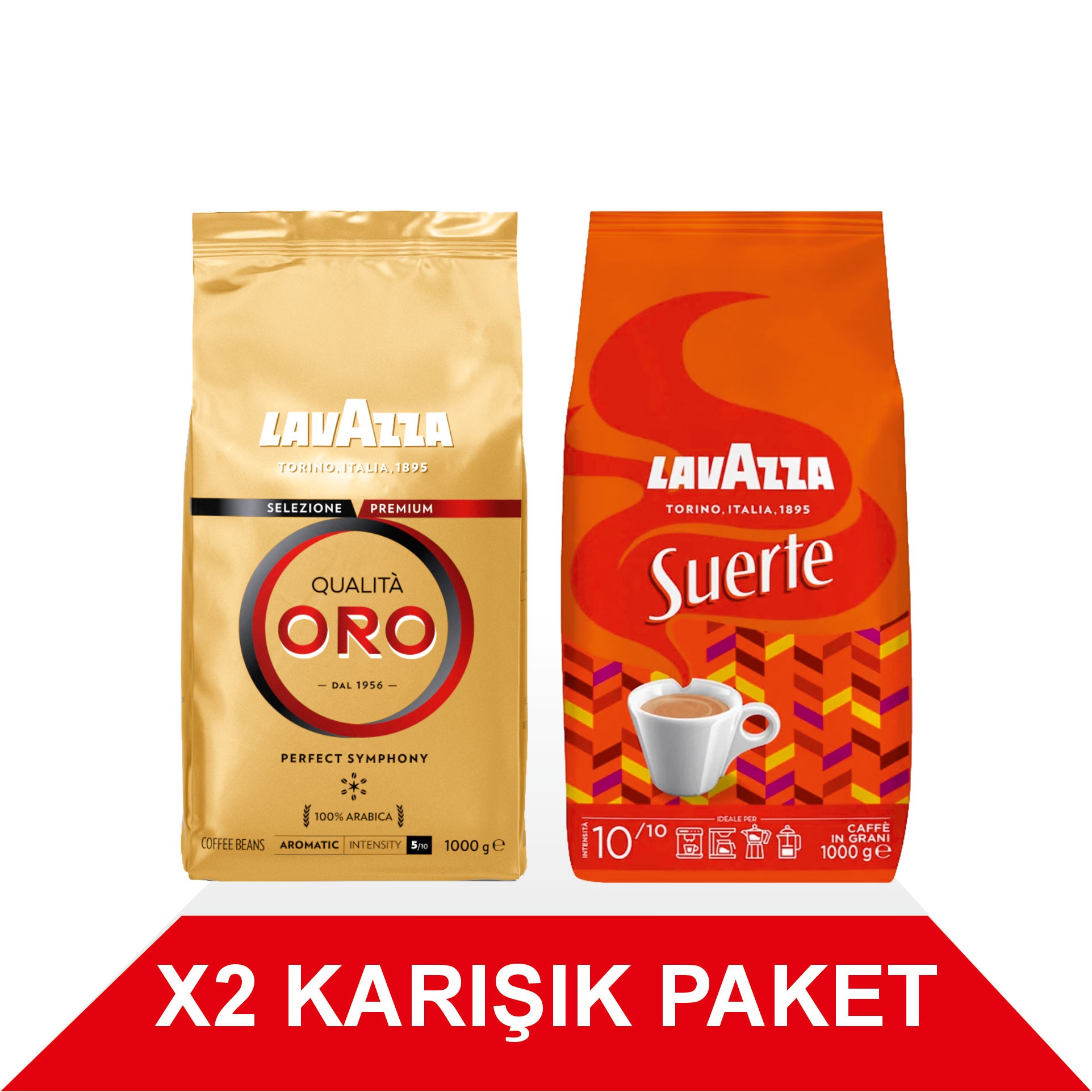 Qualità Oro + Suerte Çekirdek Kahve (1000gr) 2'Li Paket