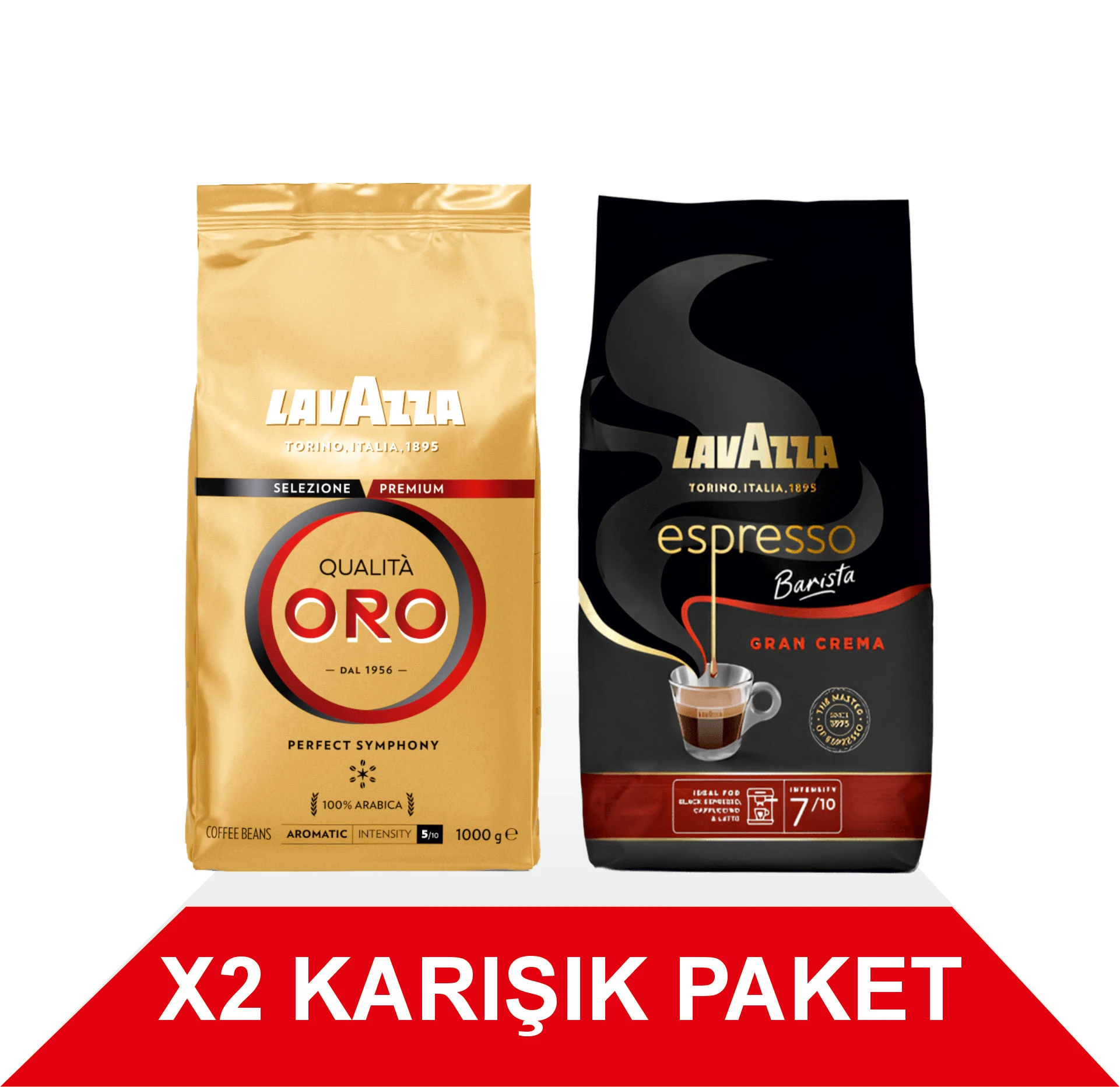 Qualità Oro + Espresso Barista Gran Crema Çekirdek Kahve (1000gr) 2'Li Paket