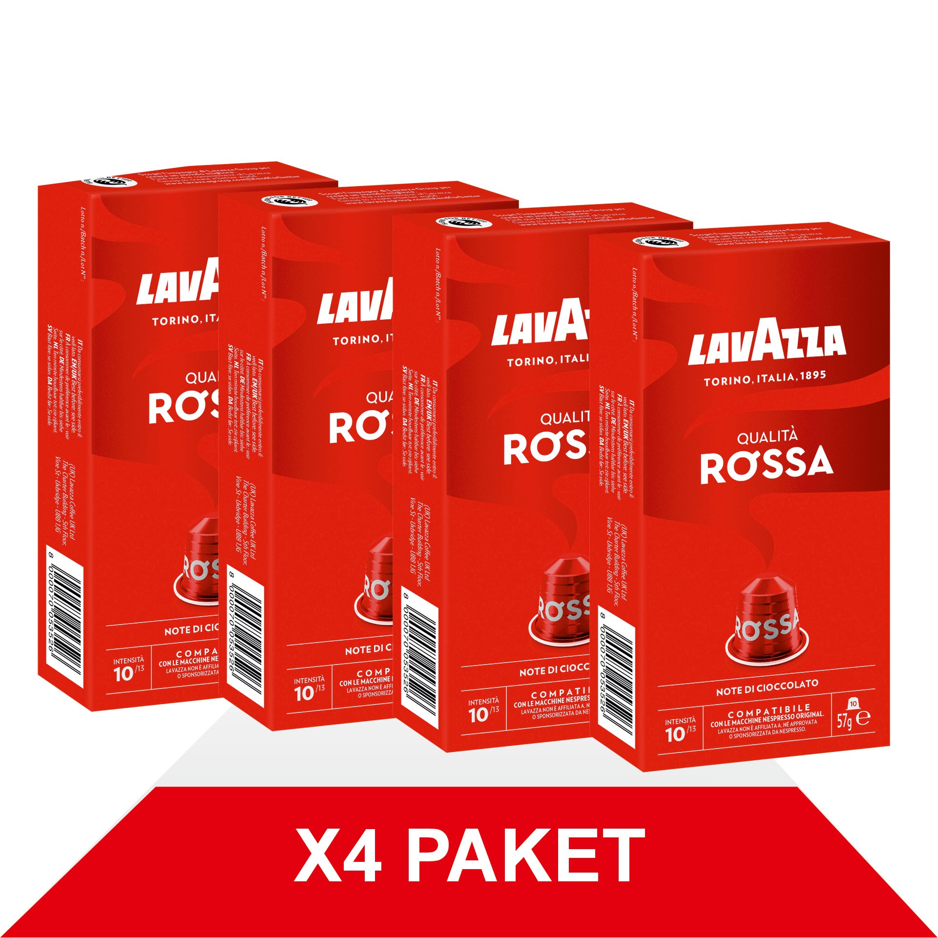 Qualità Rossa 57gr Nespresso® Uyumlu Alüminyum Kapsül x4